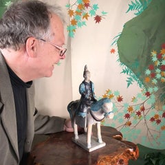 Ancient Imperial China Ming Blue Female Equestrian Horse Rider, 1500