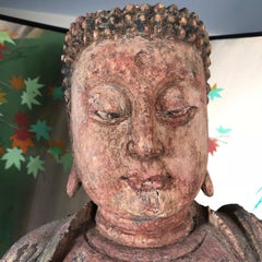 China Lovely Hand-Carved Solemn Buddha Ming Dynasty, 1368-1644