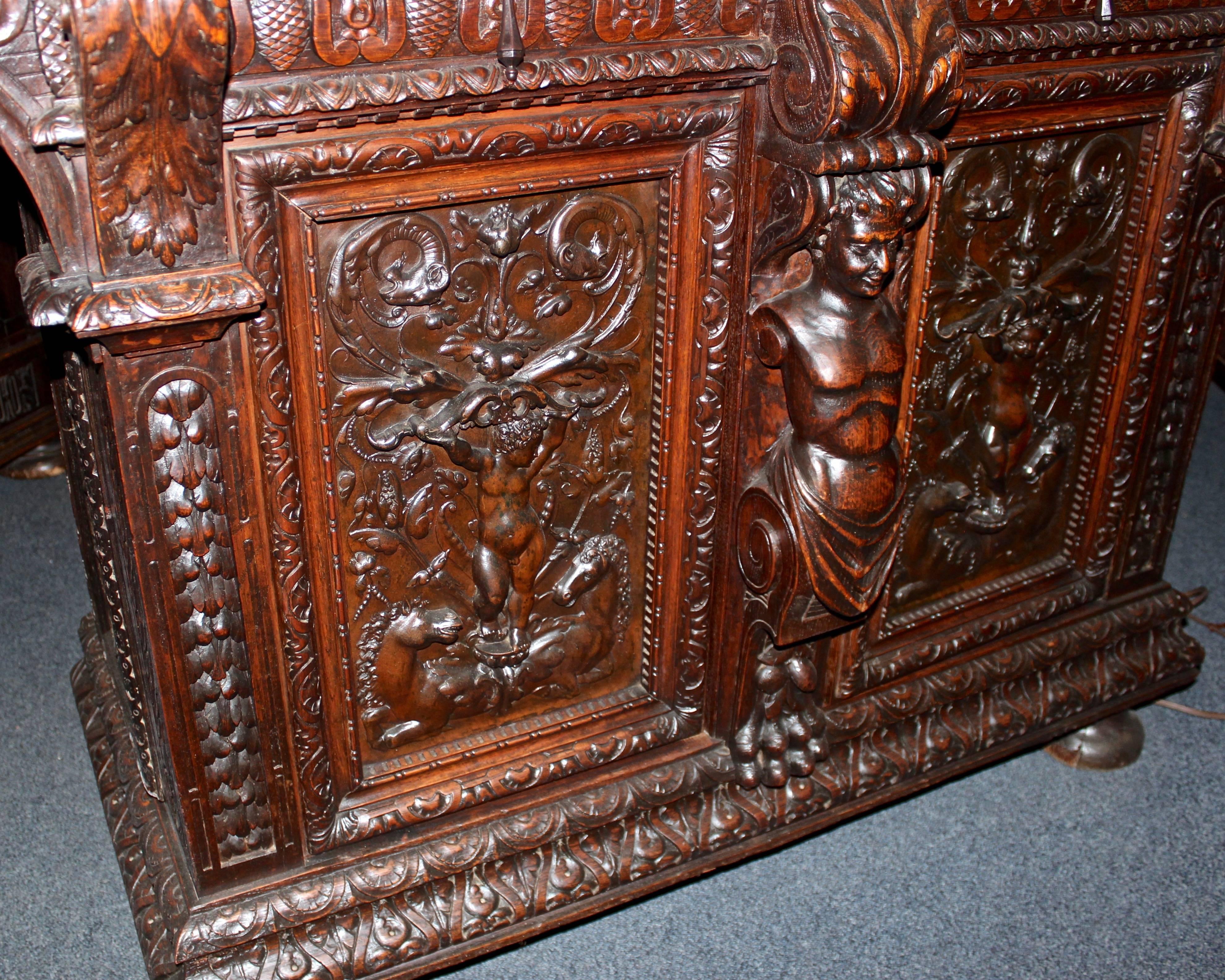 19th Century Ornately Carved French Cabinet For Sale 2