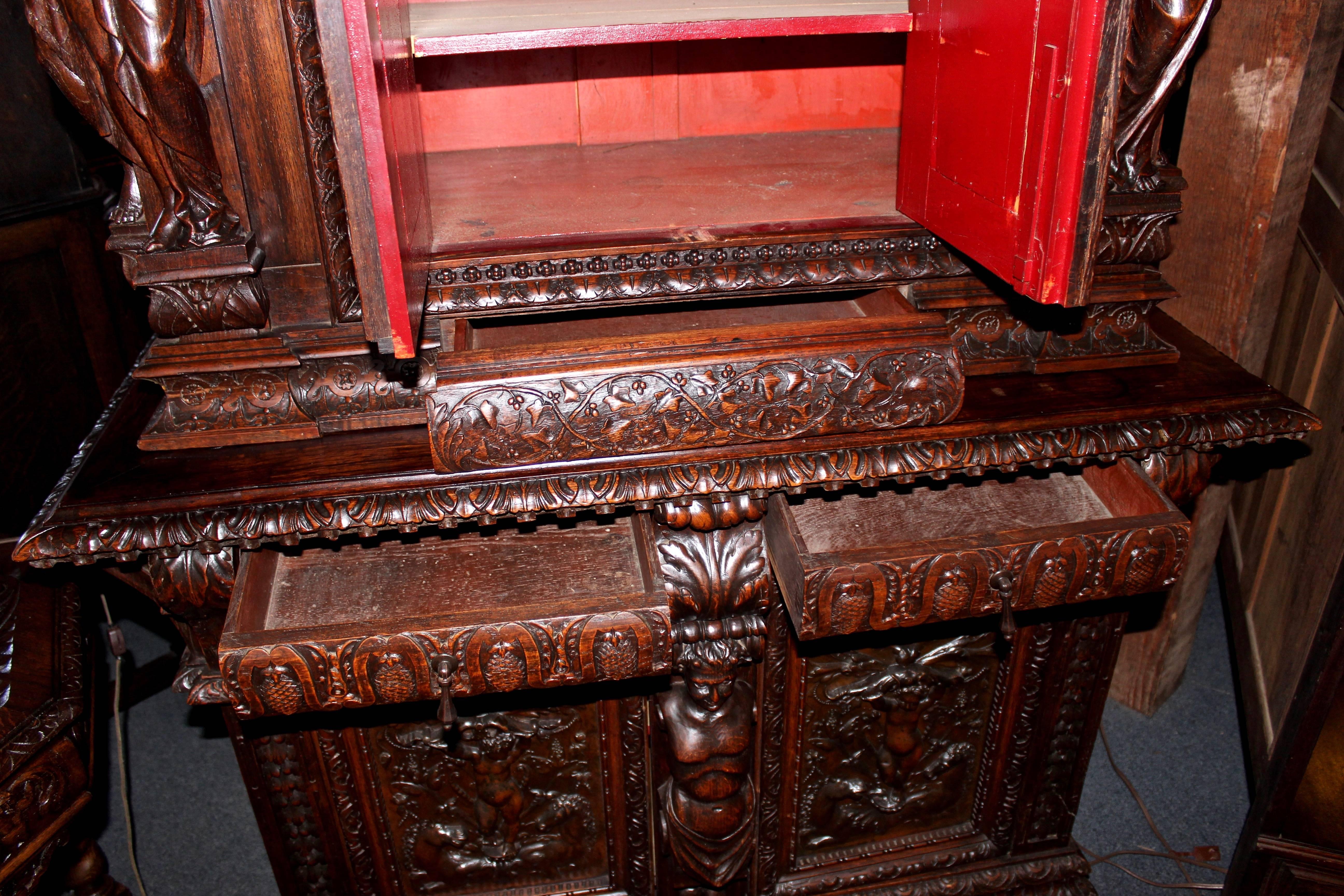 19th Century Ornately Carved French Cabinet For Sale 3
