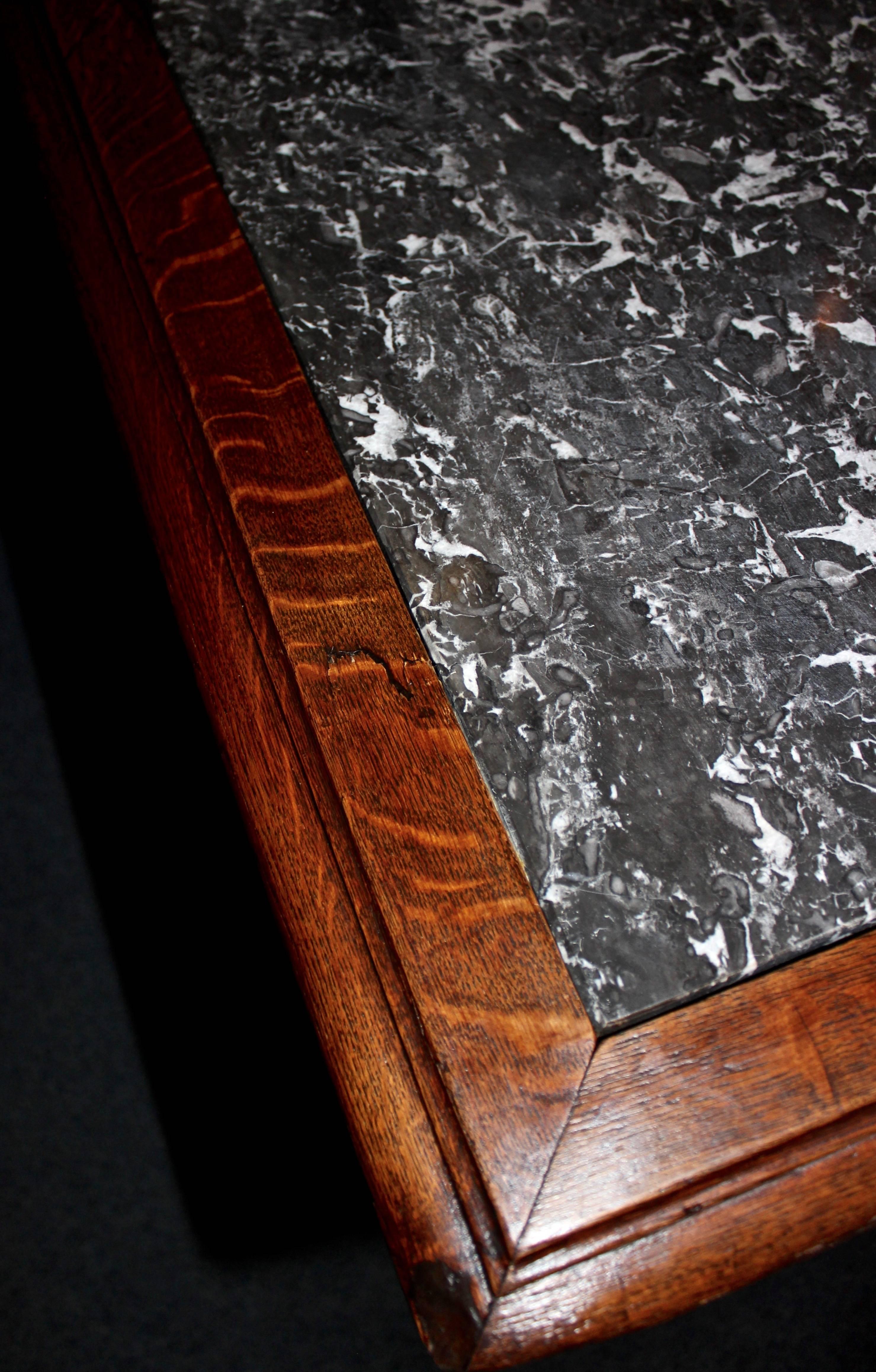 Early 20th Century French Walnut Marble-Top Table 2