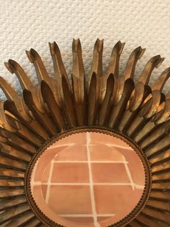 Vintage Italian Gilt Metal Eyelash Mirror