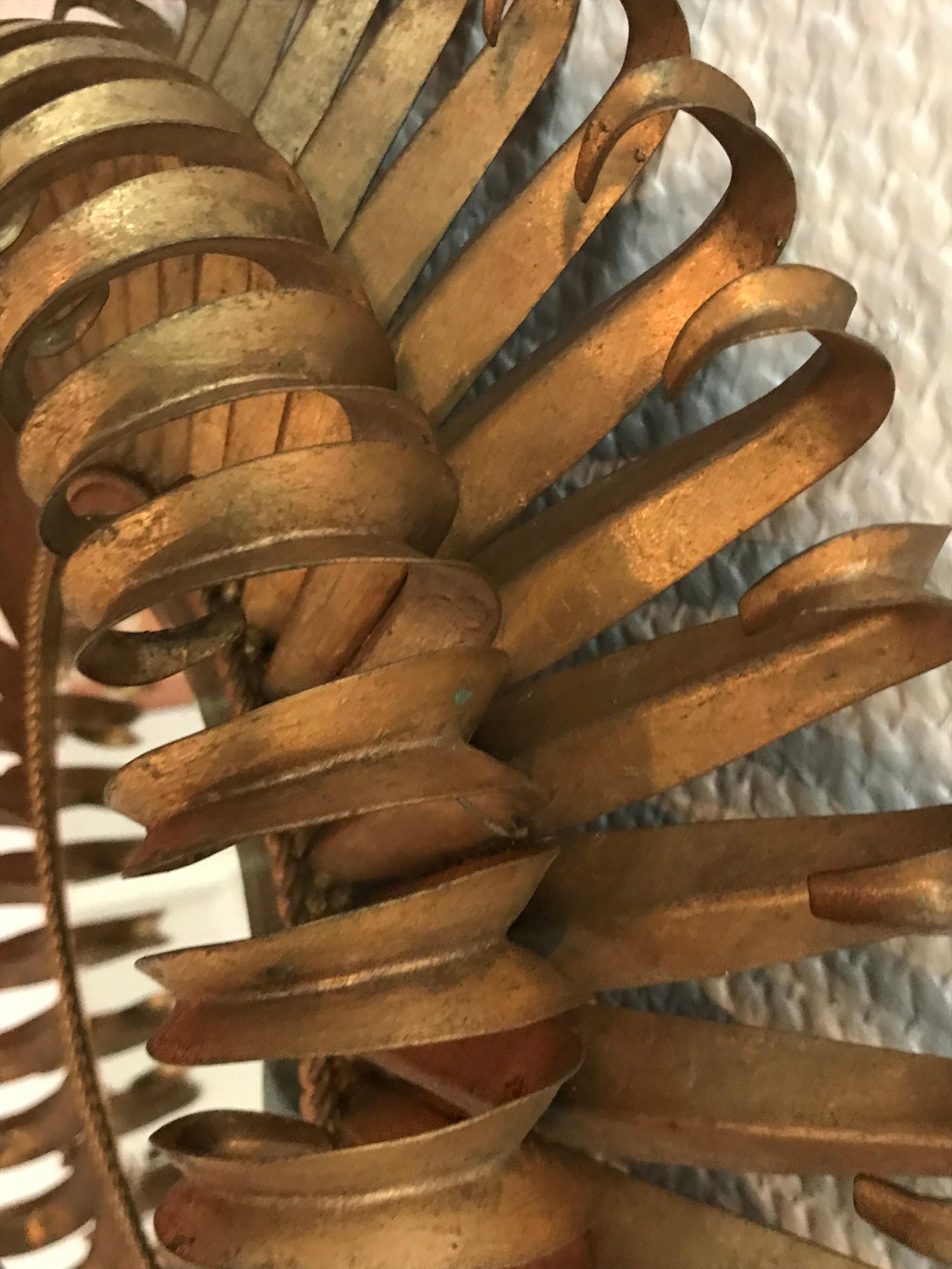 Vintage Italienisch vergoldet Metall Wimpernspiegel (Moderne der Mitte des Jahrhunderts) im Angebot