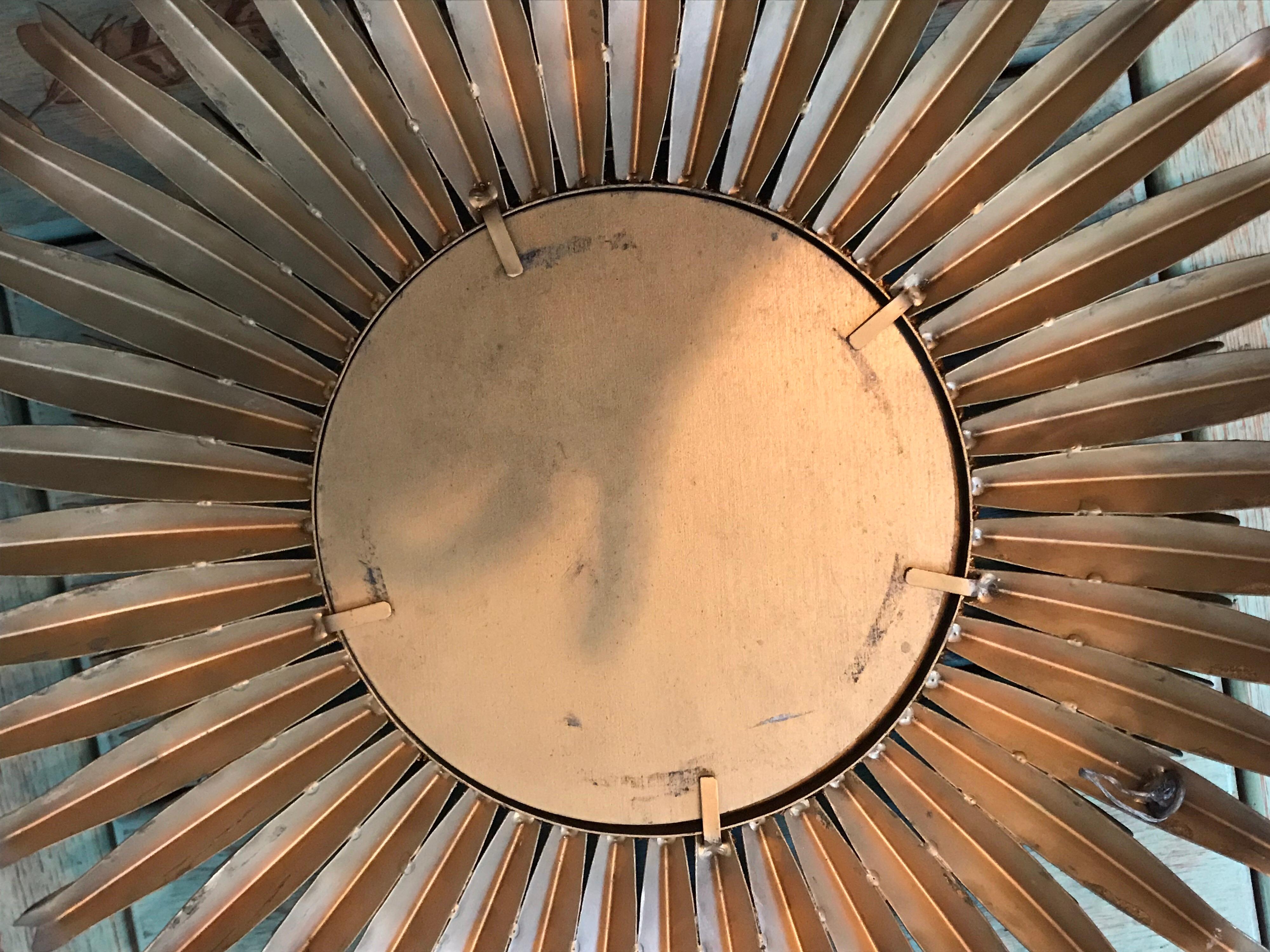 Vintage Italian Gilt Metal Eyelash Mirror In Good Condition For Sale In Chicago, IL