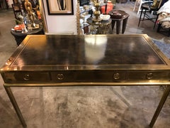 Mastercraft Brass and Leather Top Desk