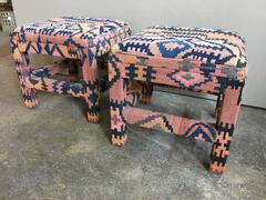 Paar Karl Mann Kilim Hocker