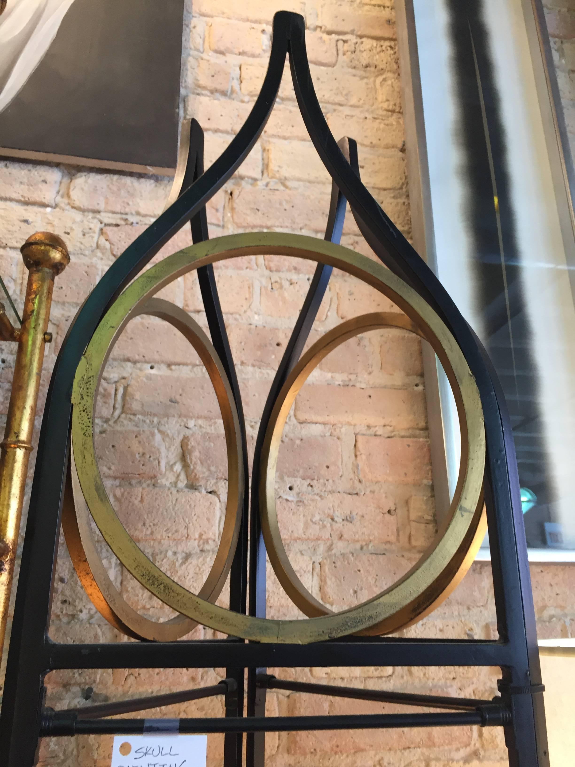 Mid-Century Modern Iron and Gilt Trellis/Screen For Sale