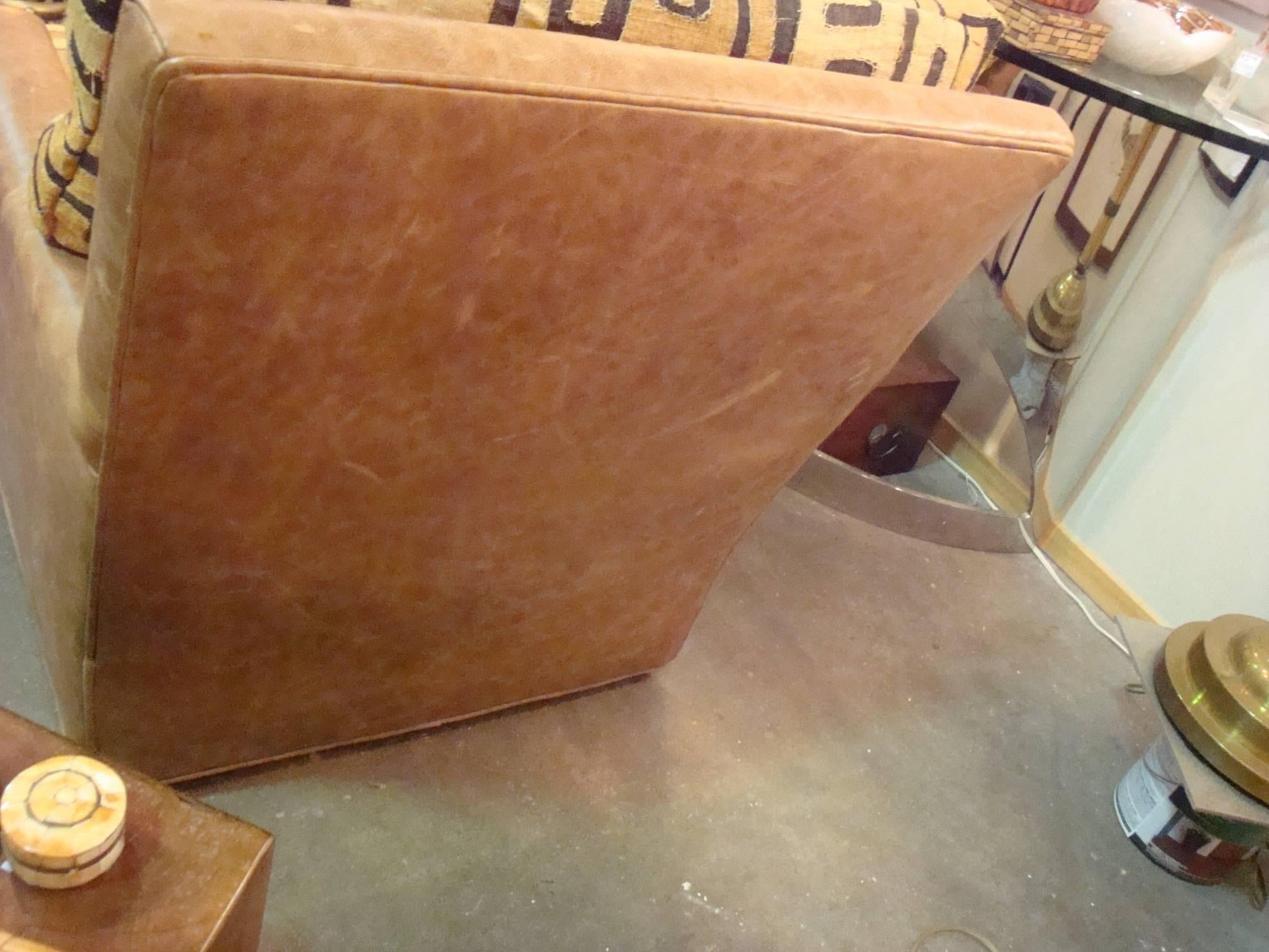 Tribal Kuba Cloth and Leather Chair