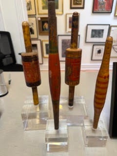 A Group of Four Vintage Indian Wooden Chapati Rolling Pins