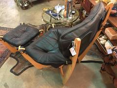 High Back "Luna" Chair and Ottoman by Odd Knutsen