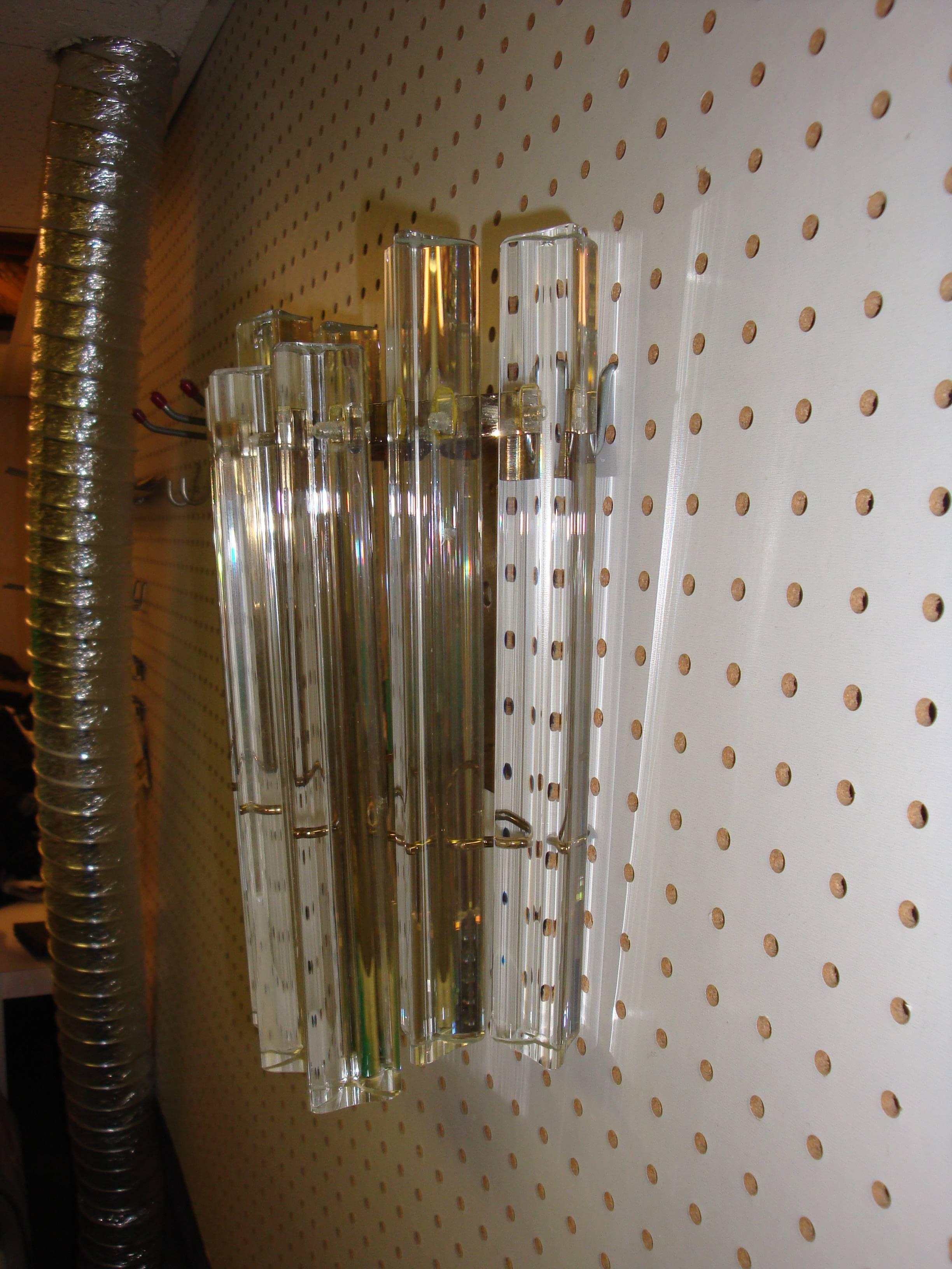 Modern Pair of Vintage Camer Glass Sconces For Sale