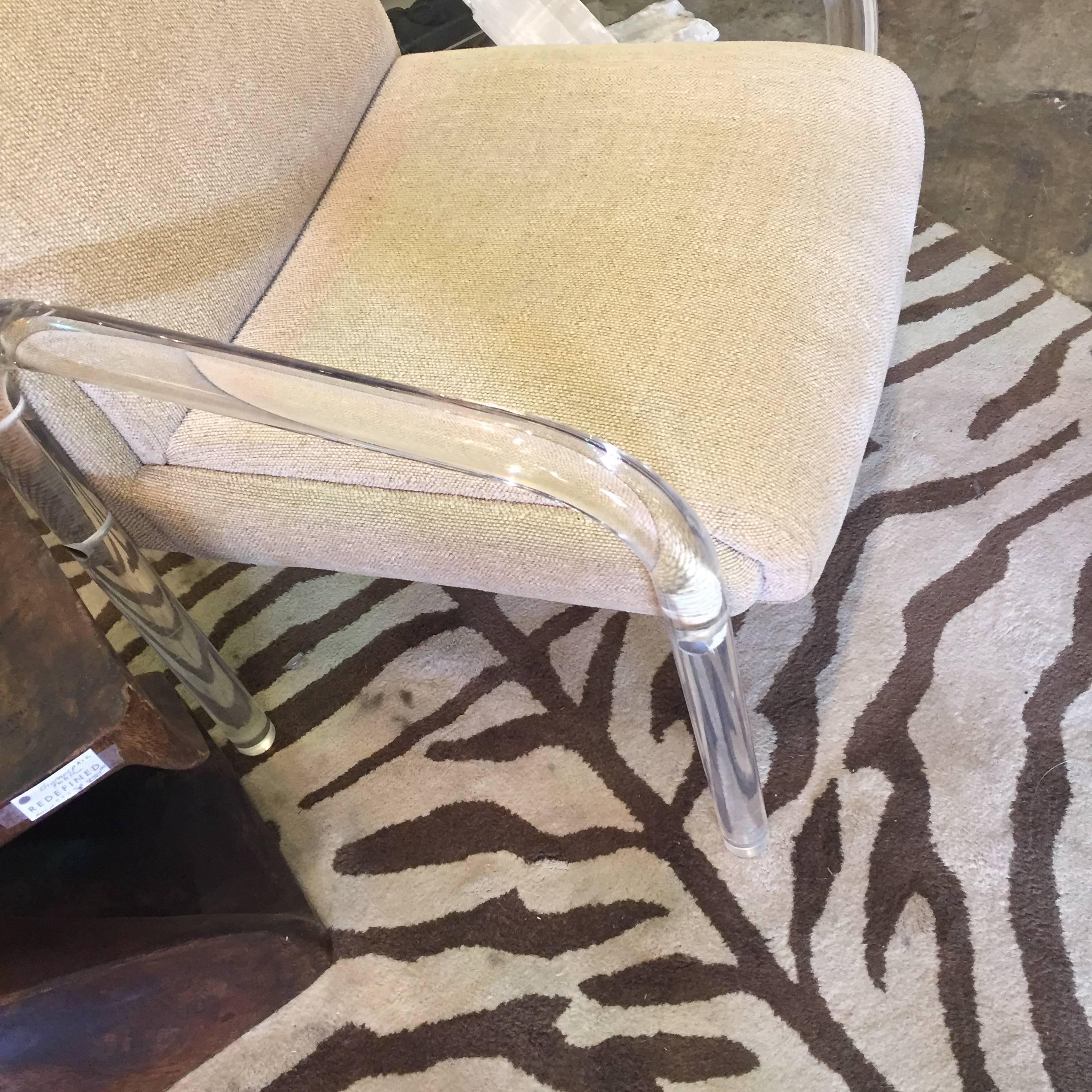 Mid-Century Modern Four Lion in Frost Lucite Chairs