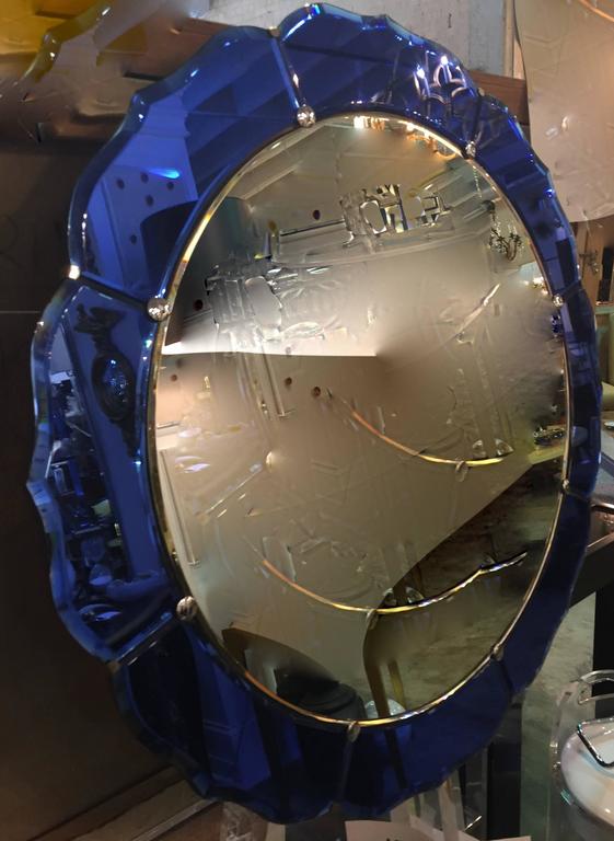 Art Deco Cobalt Blue Mirror at 1stDibs art deco blue mirror, blue art