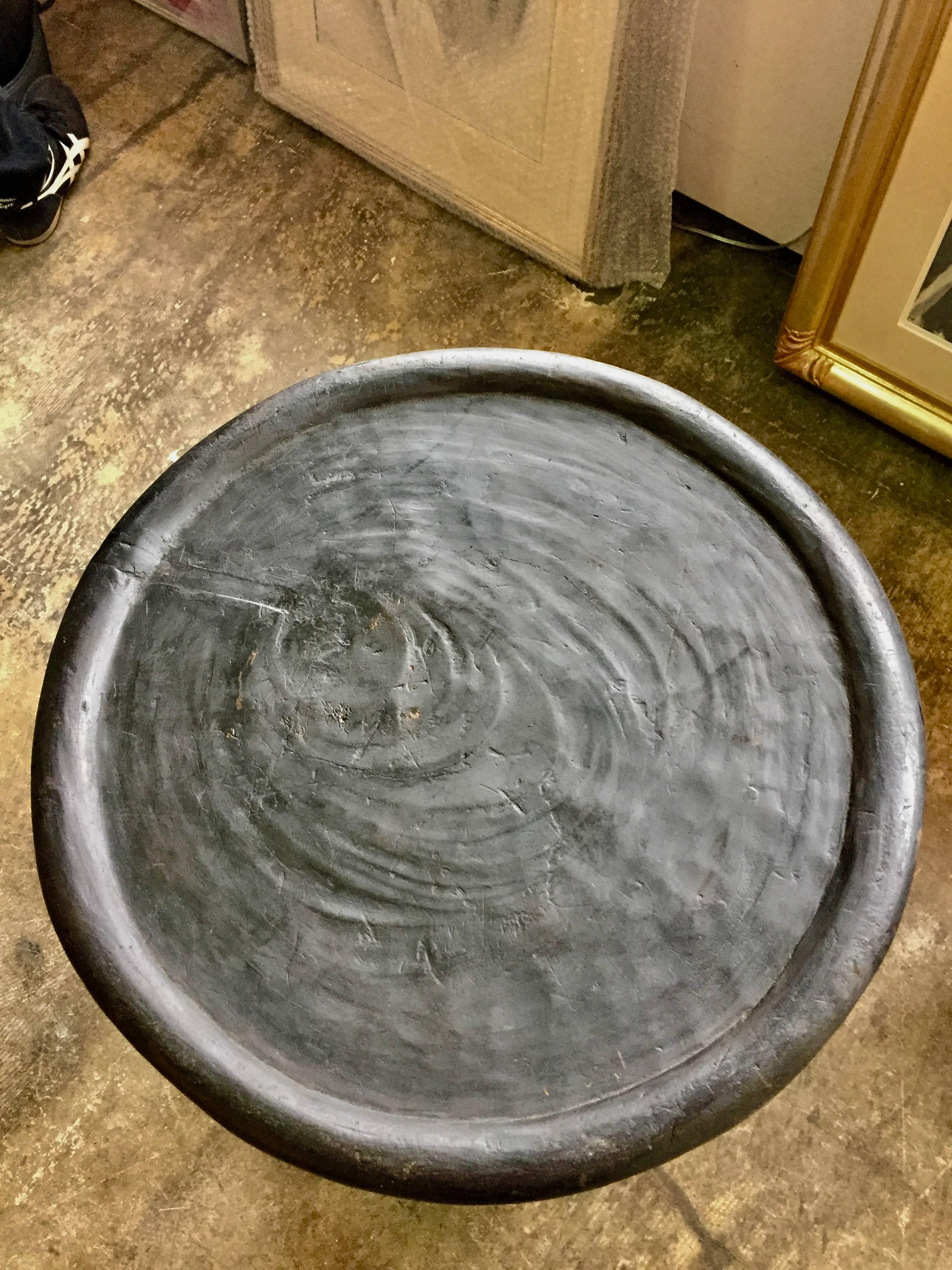 African hand-carved Bamileke wood table from Cameroon.