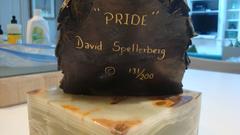 Bronze Eagle Head on Agate Plinth by David Spellerberg