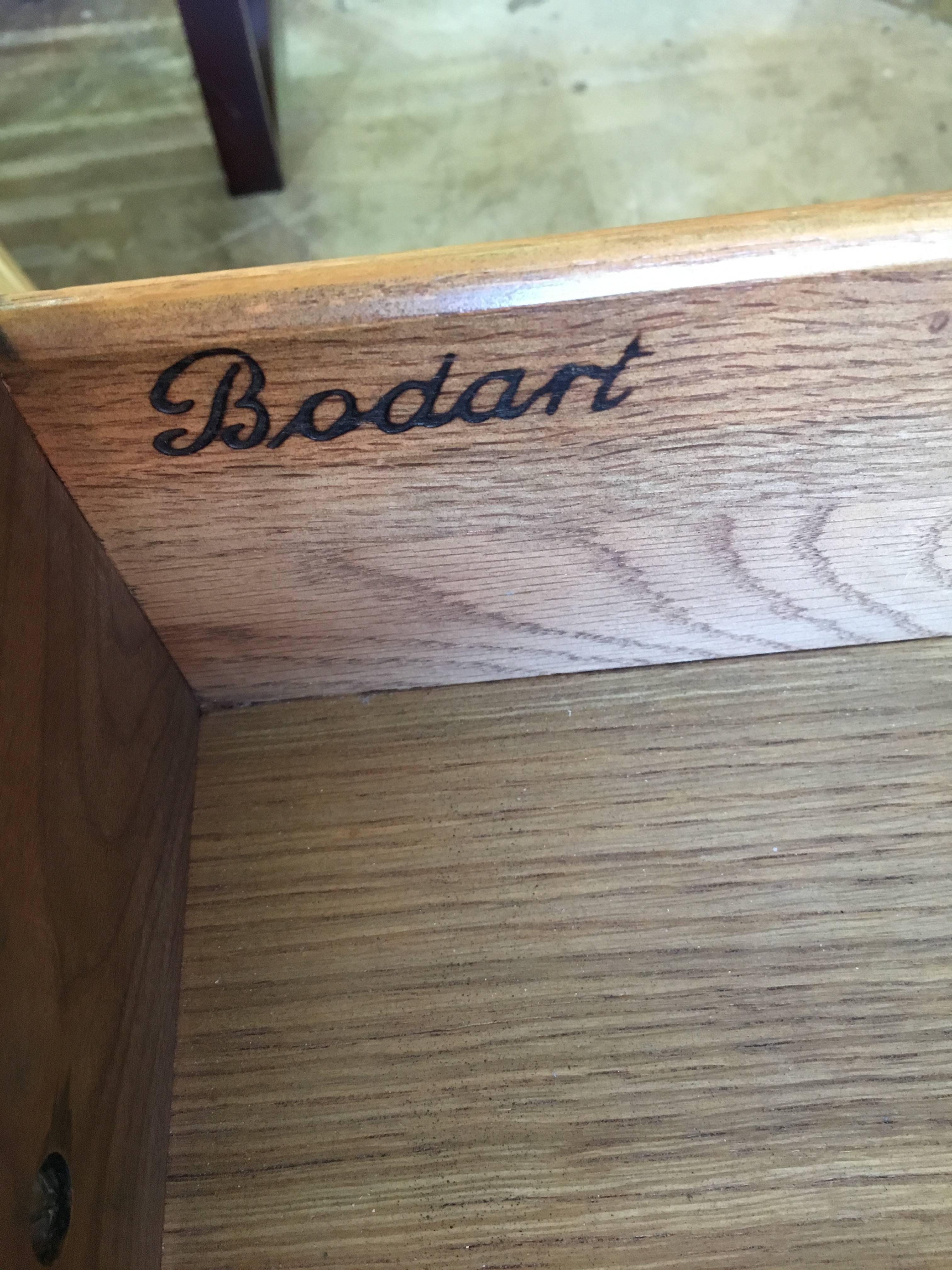 American Jacques Bodart Black Lacquered Desk with Leather Top