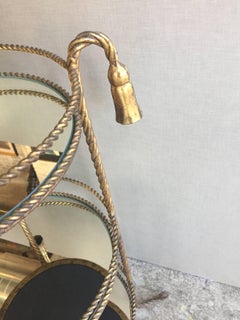 Mid-Century Italian Brass Rope Three-Tiered Table