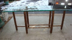 Bamboo and Glass Console by McGuire