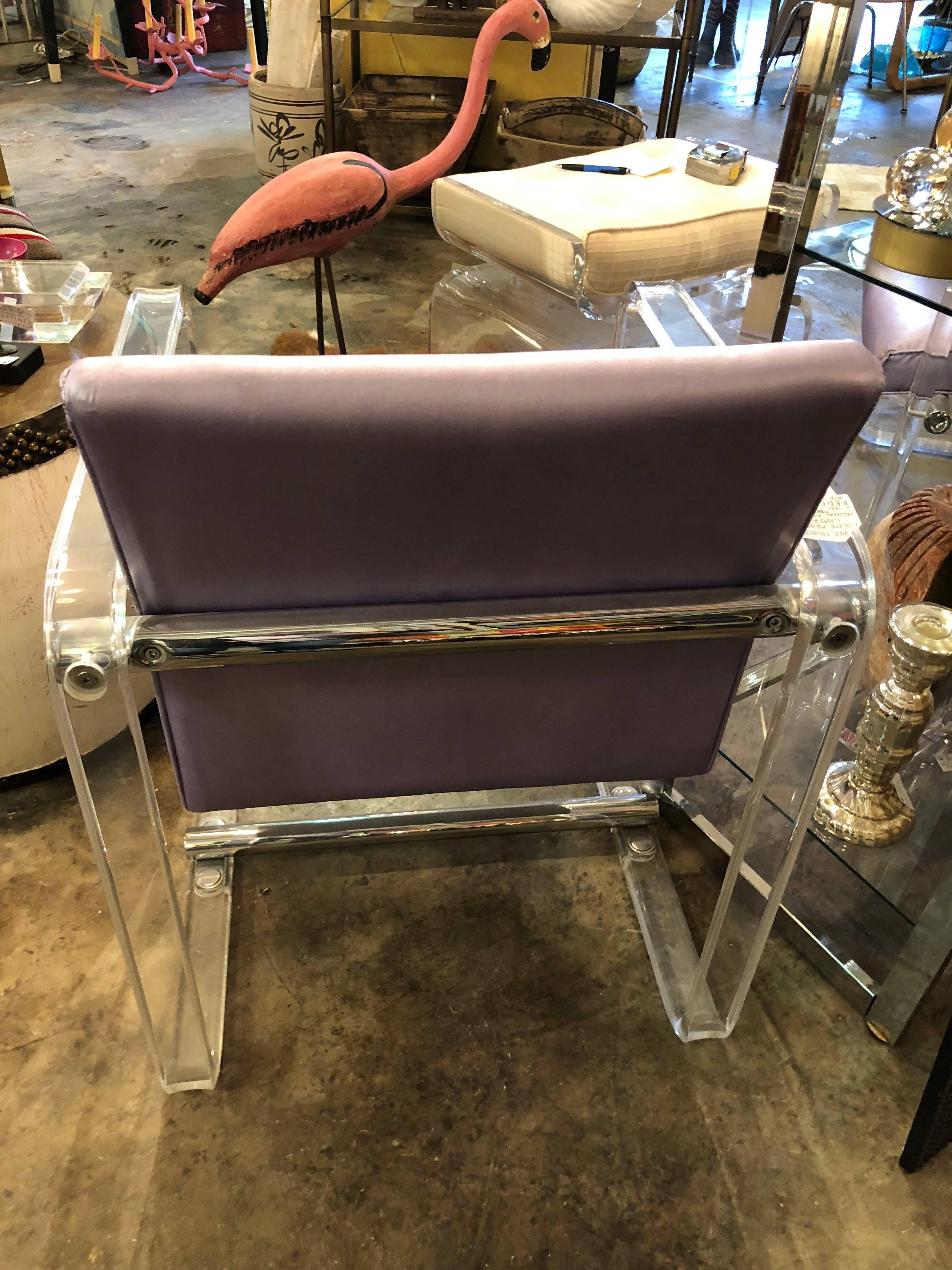 American Pair of Pace Collection Lucite Armchairs, Attributed