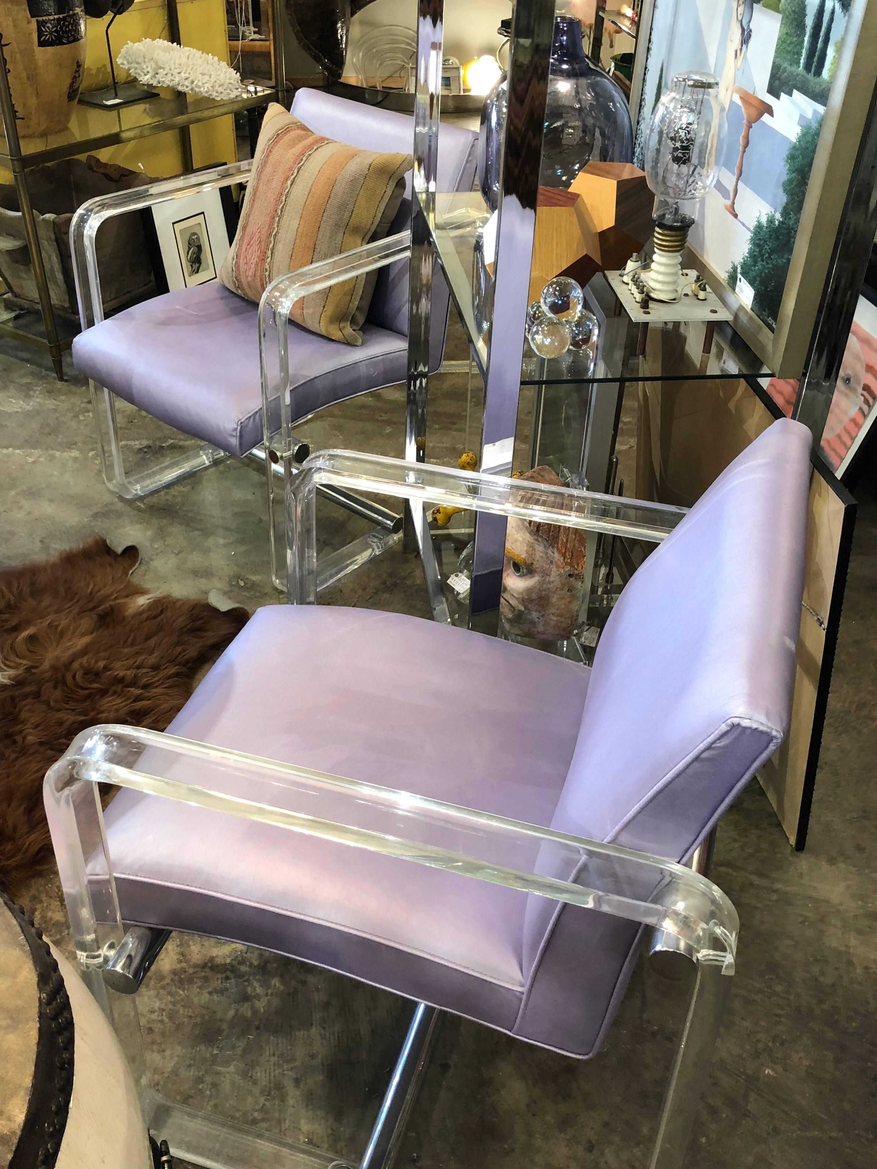 Pair of Pace Collection Lucite Armchairs, Attributed 1