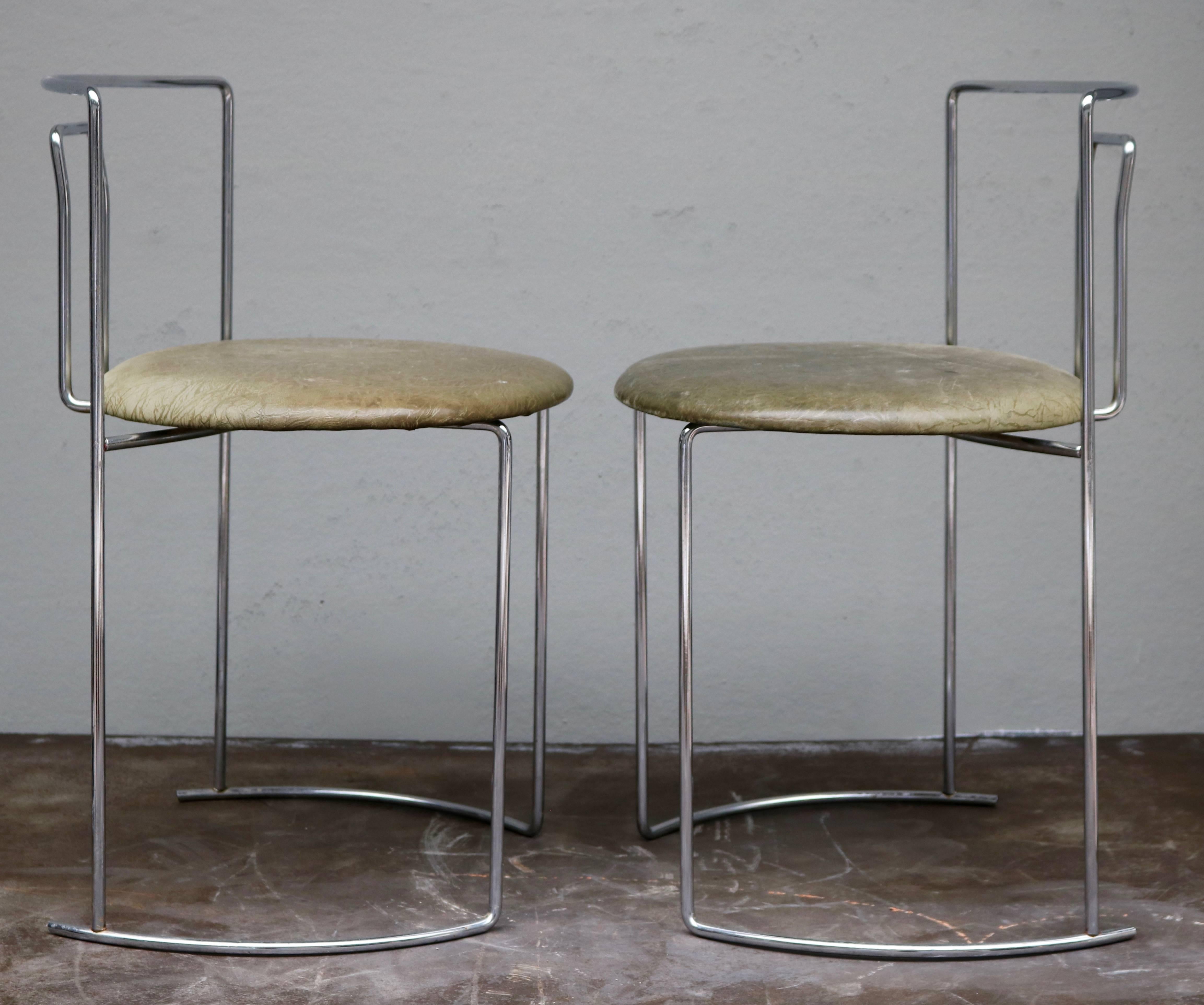 Modern Four Kazuhide Takahama Chairs in Leather and Chrome-Plated Steel from 1960s