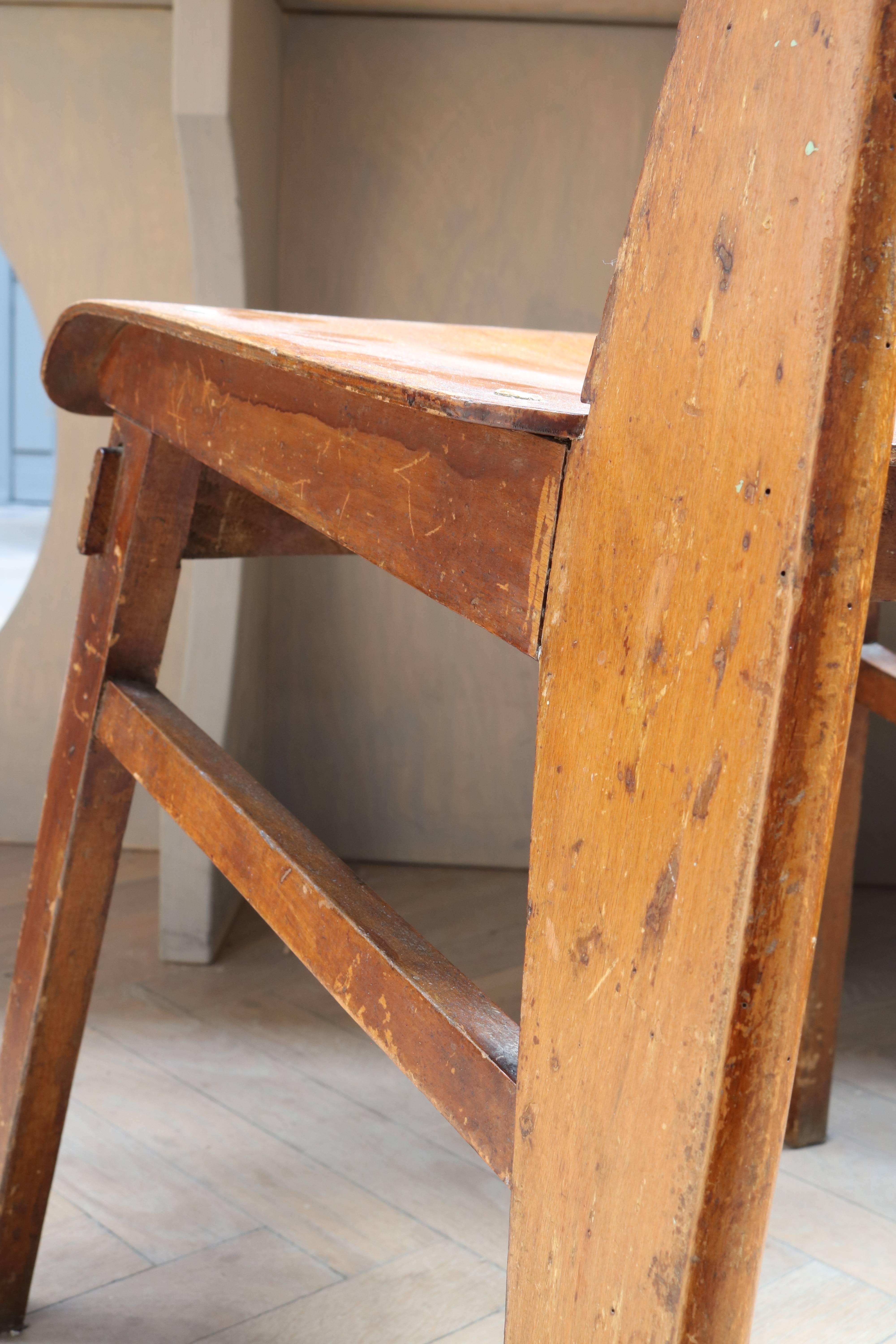 Unique Midcentury Wooden Chair by Jean Prouvé For Sale 7