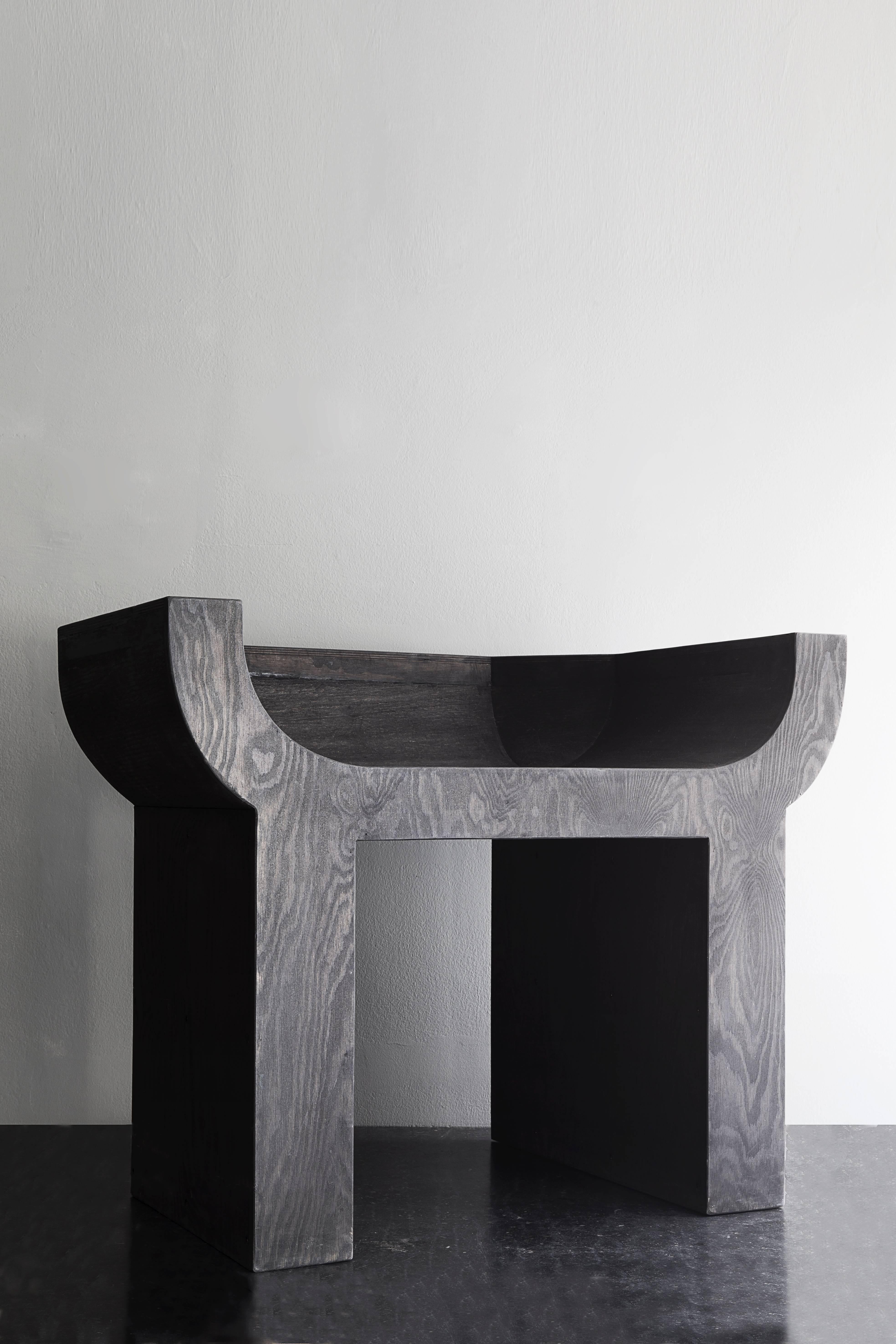 Curial chair designed by Rick Owens, made in black stained plywood. This chair is number 24 of the limited edition of 25.
Please note: This item is located in our New York City Studio and will be shipped from there.