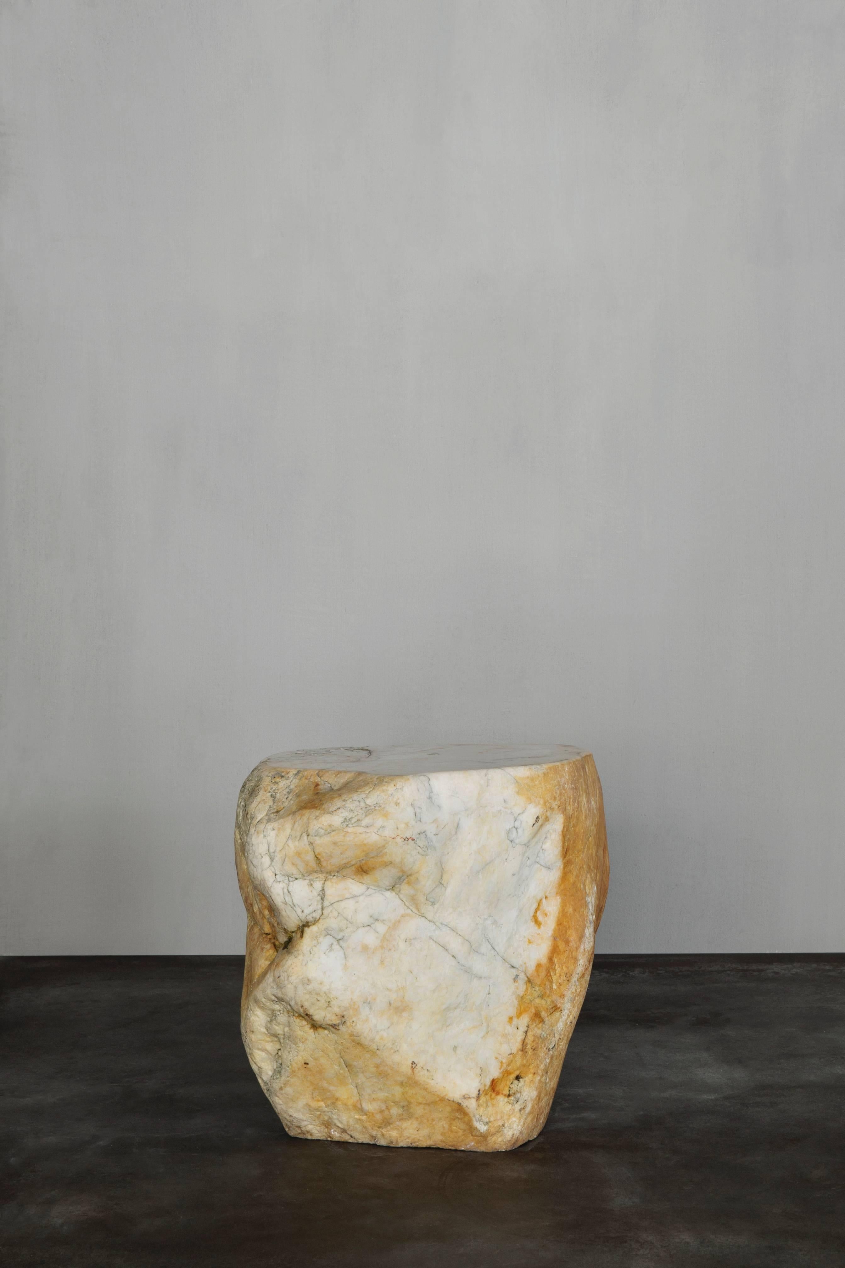Beautiful stool in white Japanese marble.
