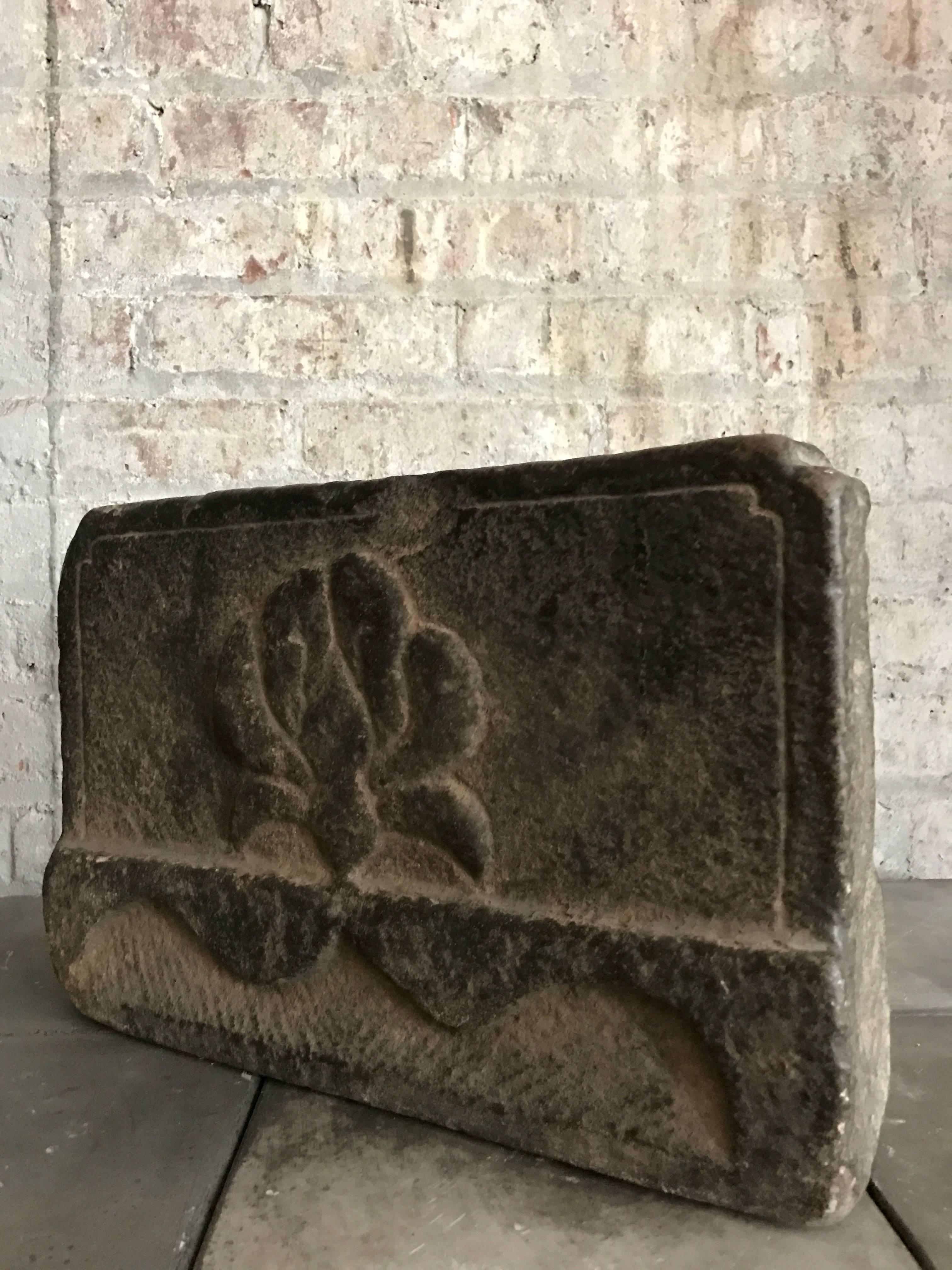 Chinese stone piece from the Shanxi province from the 19th century. It originates from a fire pit. Please note: This item is located in our New York City studio and will be shipped from there.