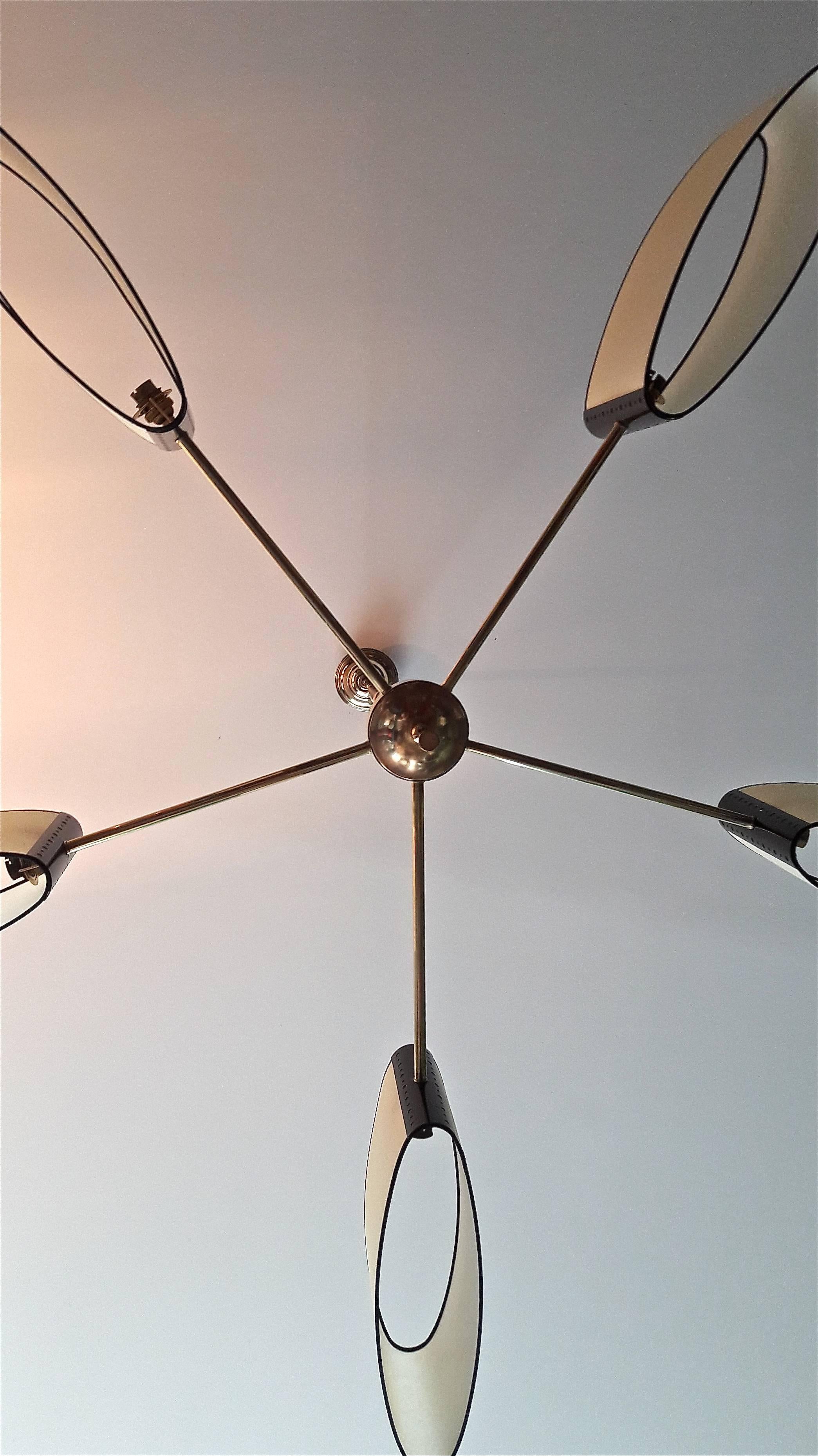 1950s Circular Chandelier by Maison Lunel 3
