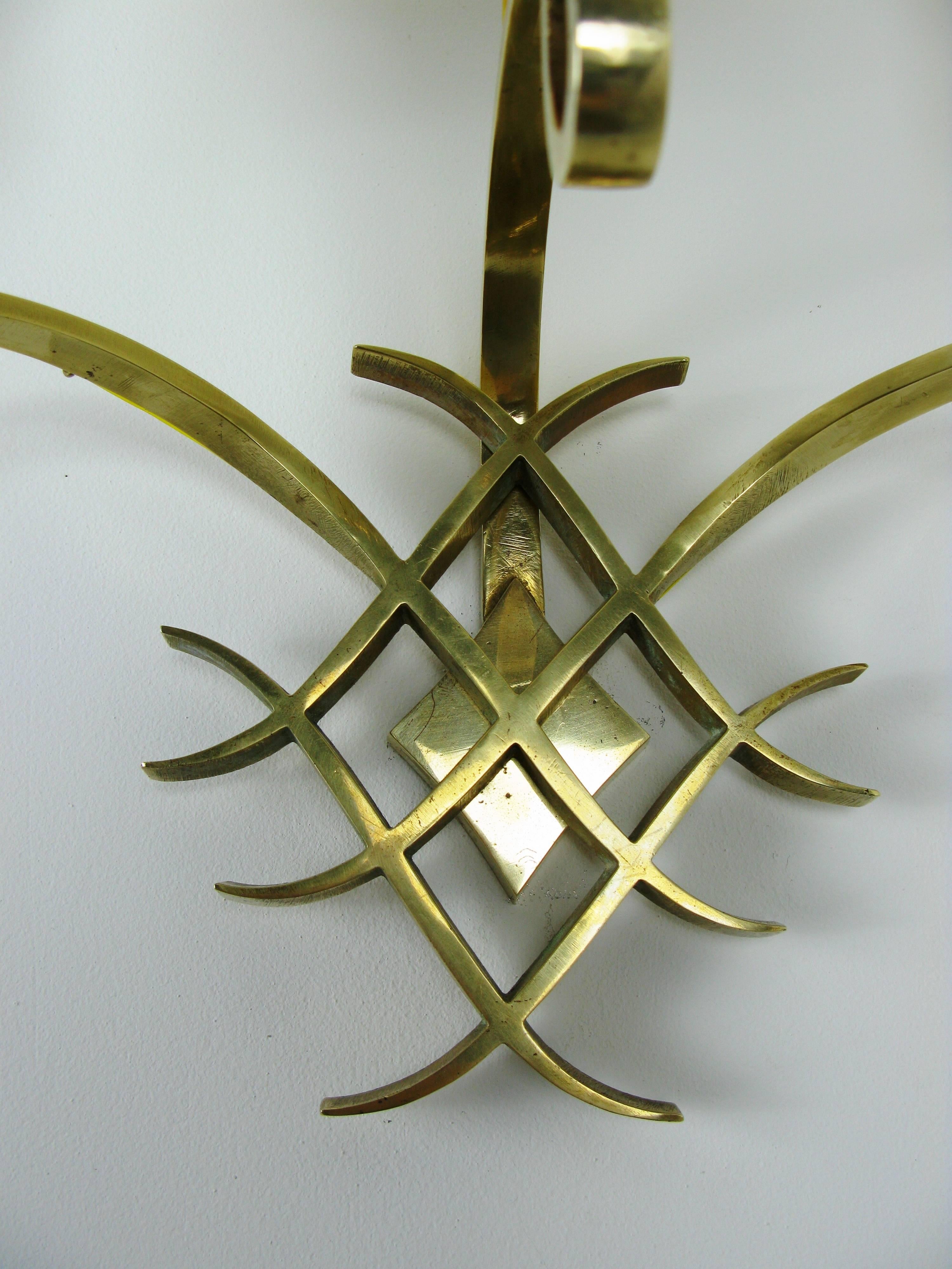 Pair of Three Branches Sconces Attributed to Jules Leleu 4