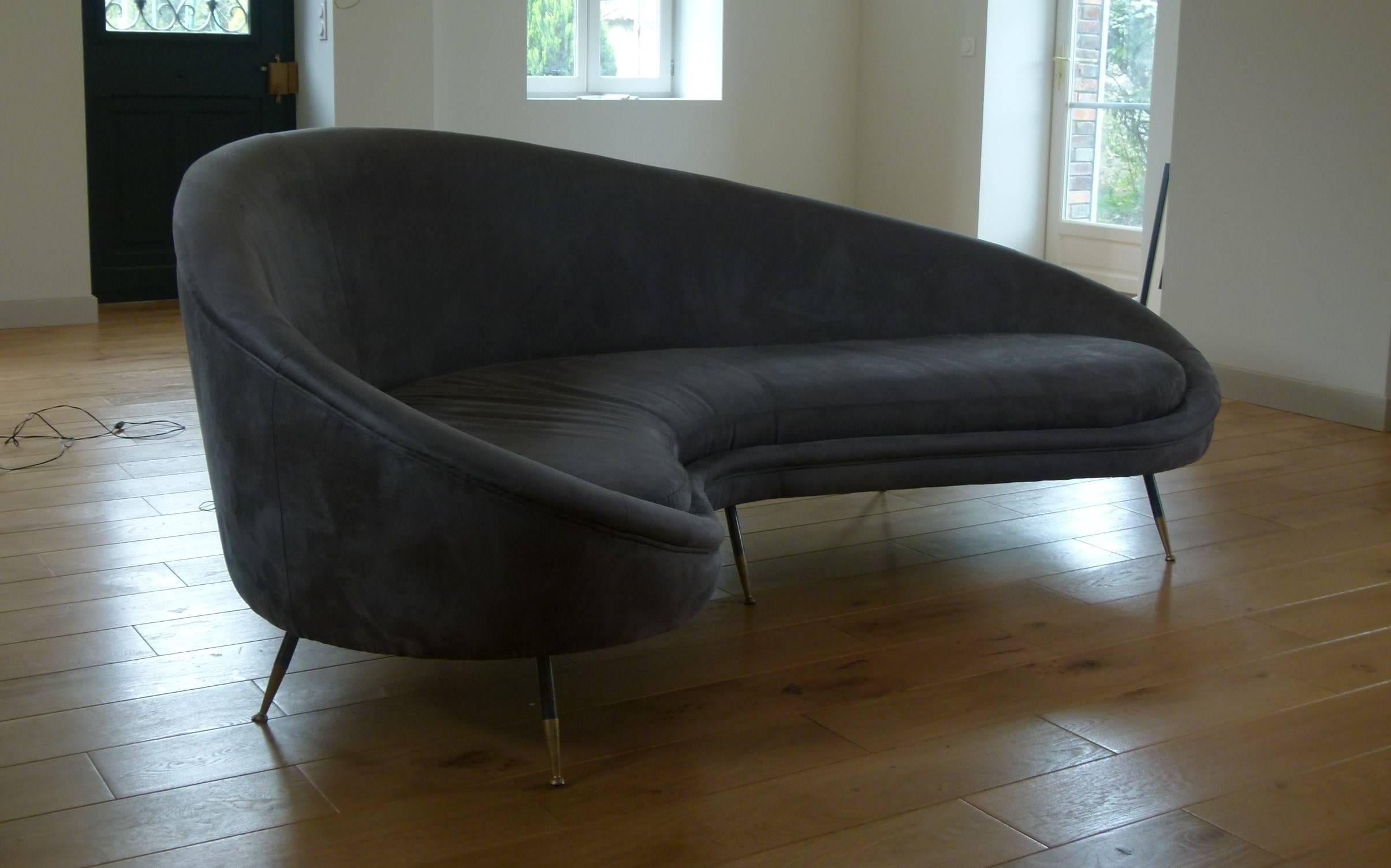 Mid-Century Modern 1950s Free Shape Italian Sofa