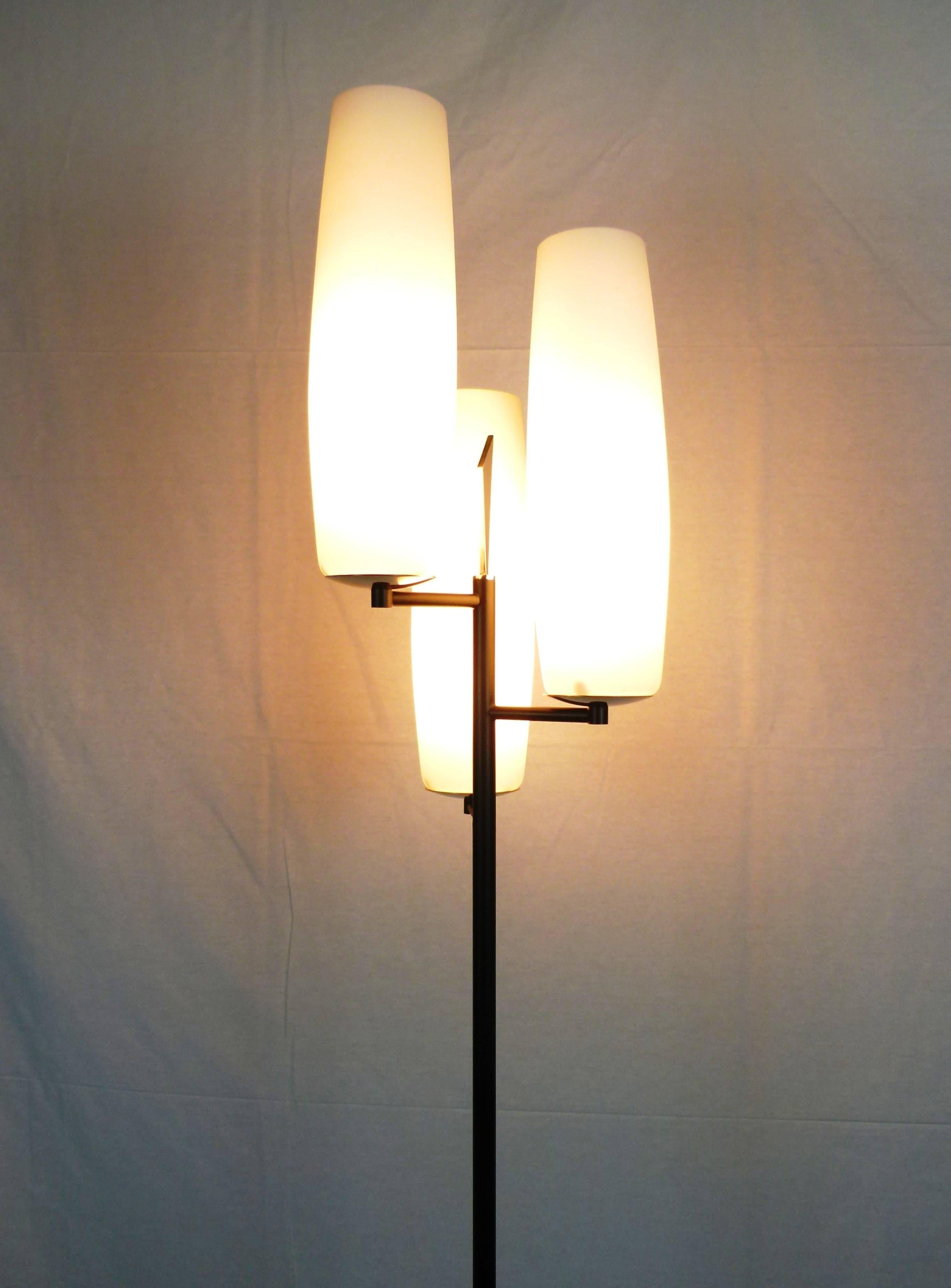 Mid-Century Modern Triple Lighting 1950s Floor Lamp by Maison Lunel