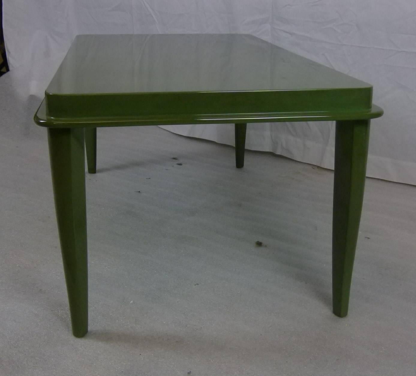 Art Deco Table in Green Lacquer 1