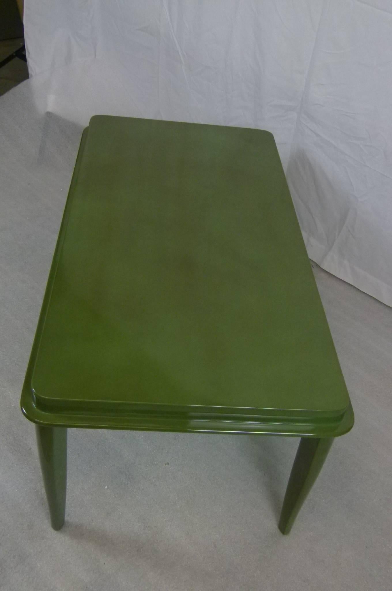 Art Deco Table in Green Lacquer 2