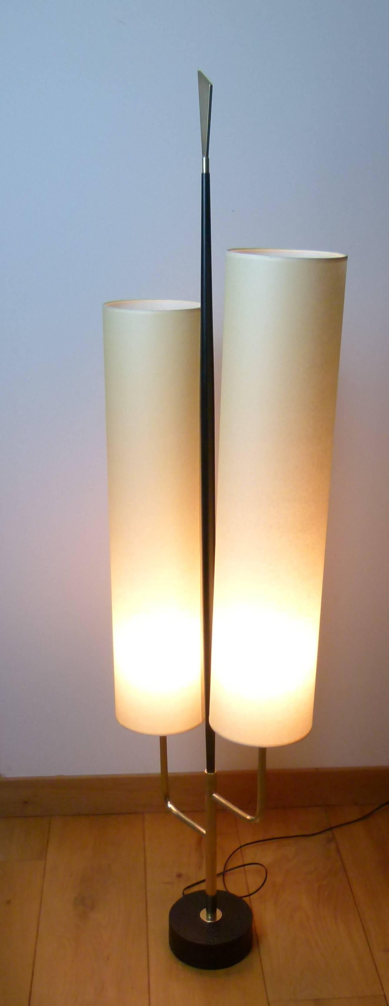 20th Century 1950s Double Floor Lamp by Maison Lunel