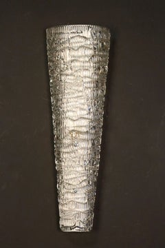 Pair of Pressed and Molded Glass Sconces by Maison Arlus