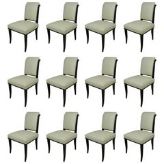 Set of 12 Art Deco Chairs by Alfred Porteneuve