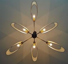 Asymmetrical Six Branches Chandelier by Maison Arlus
