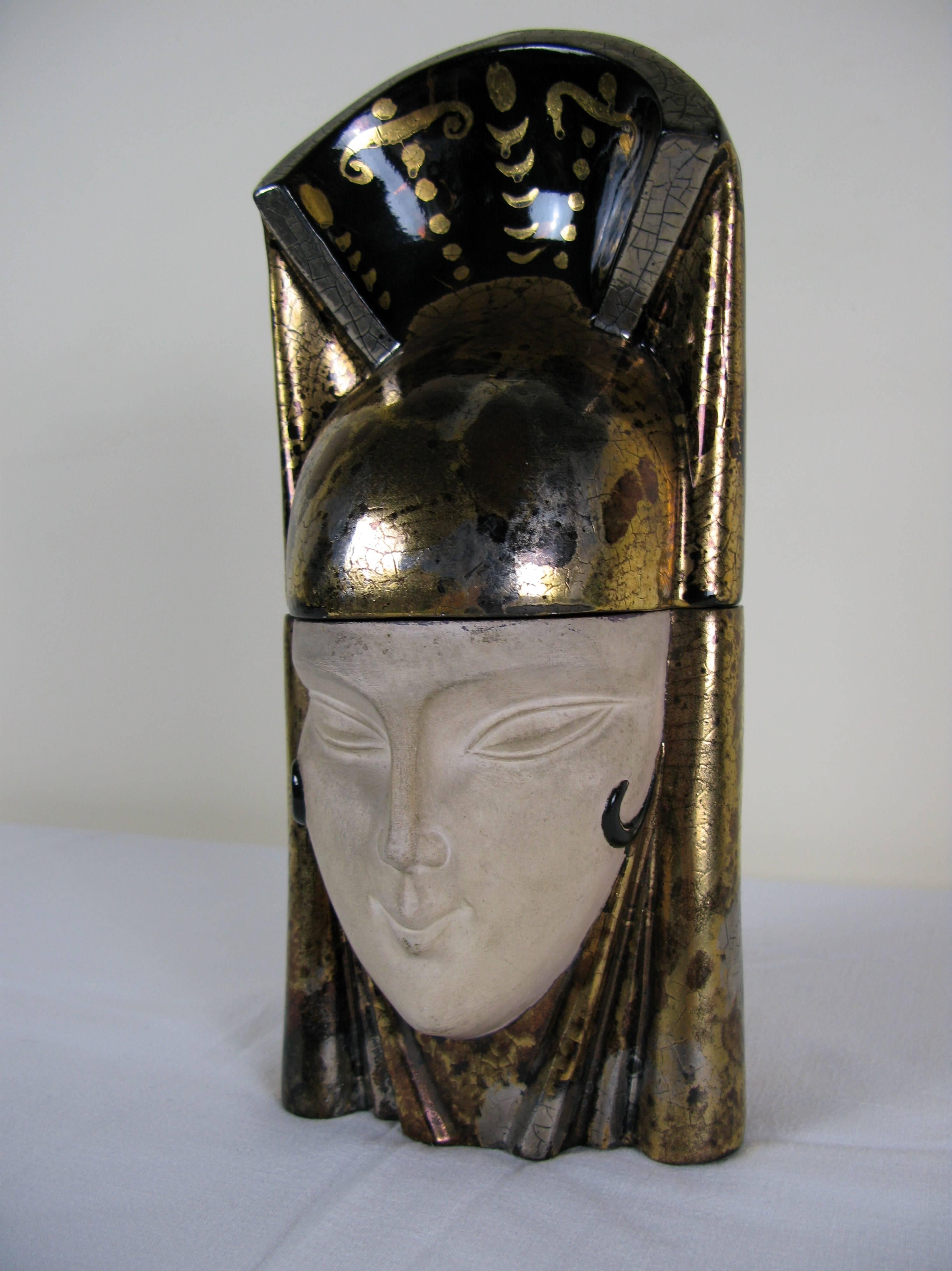 Egyptian Art Deco Head Candy Box by ROBJ 5