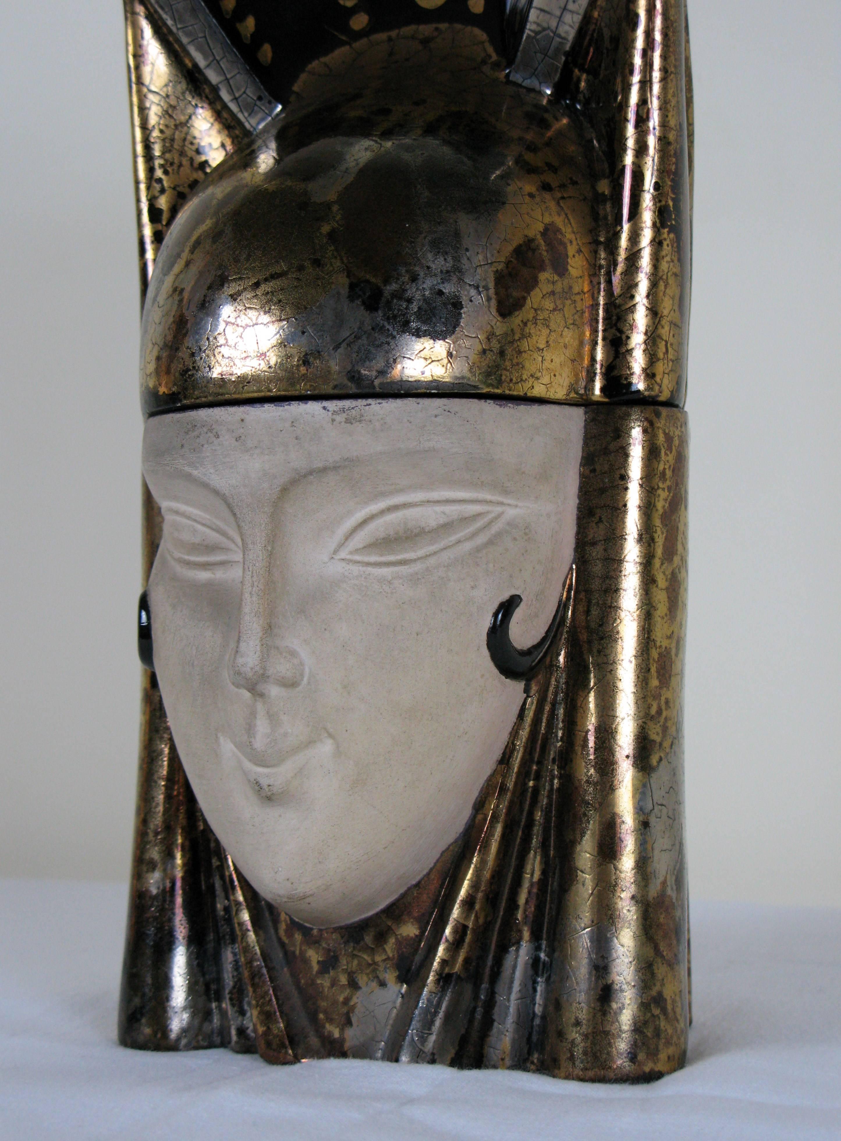 Egyptian Art Deco Head Candy Box by ROBJ 1