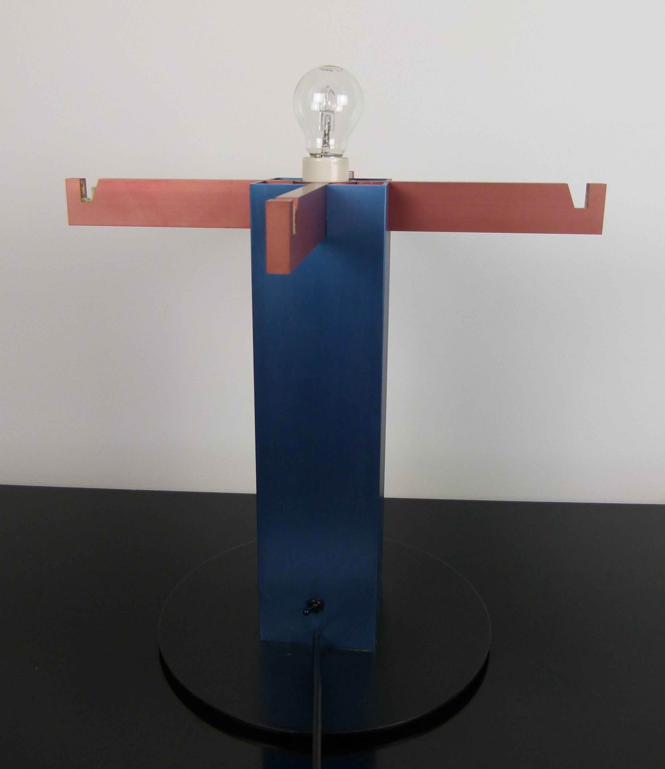Metal and Brushed Aluminium Table Lamp by Ron Rezek 1
