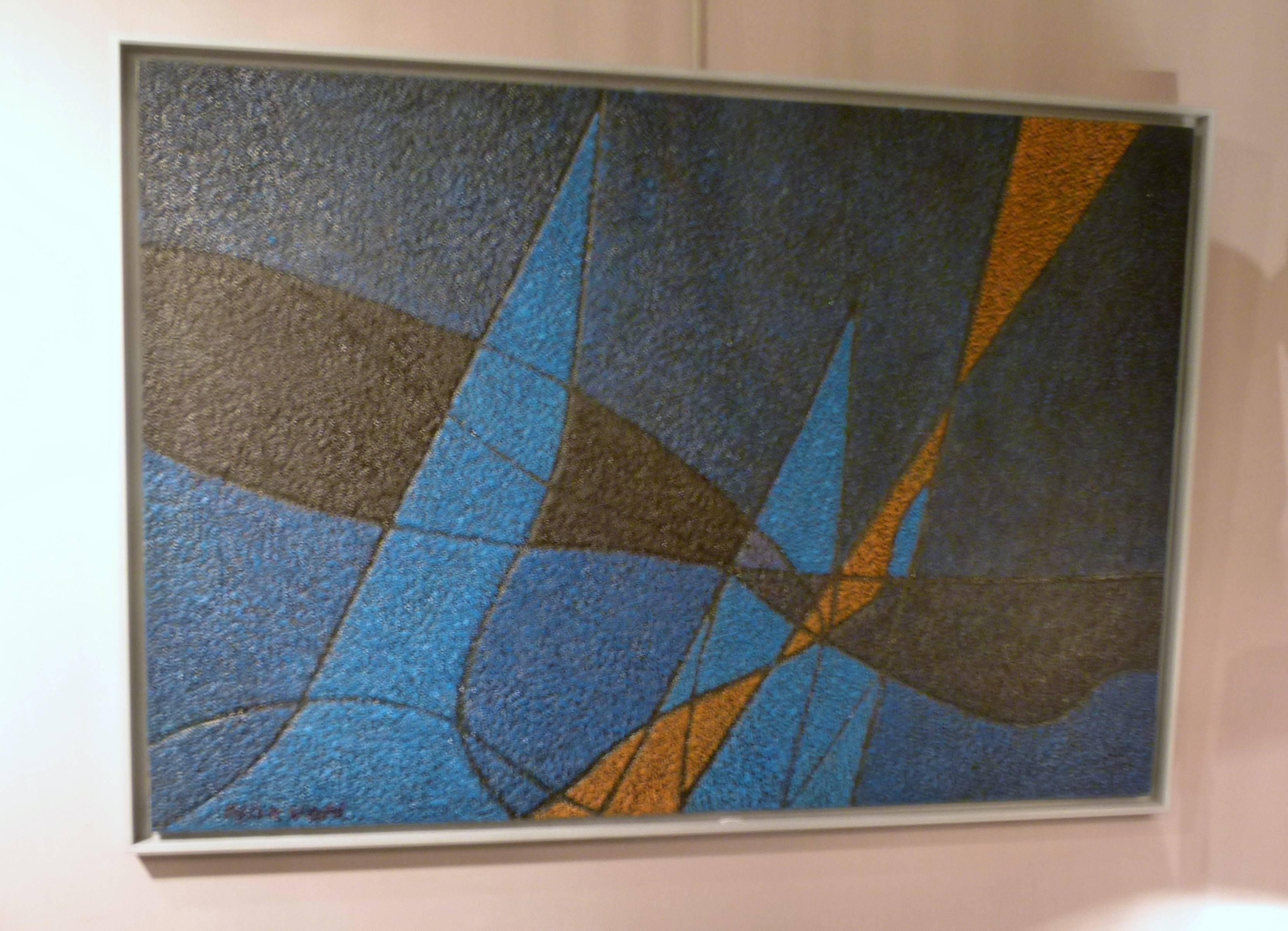 1970s Abstract Composition Painting by Yan Morvan 1