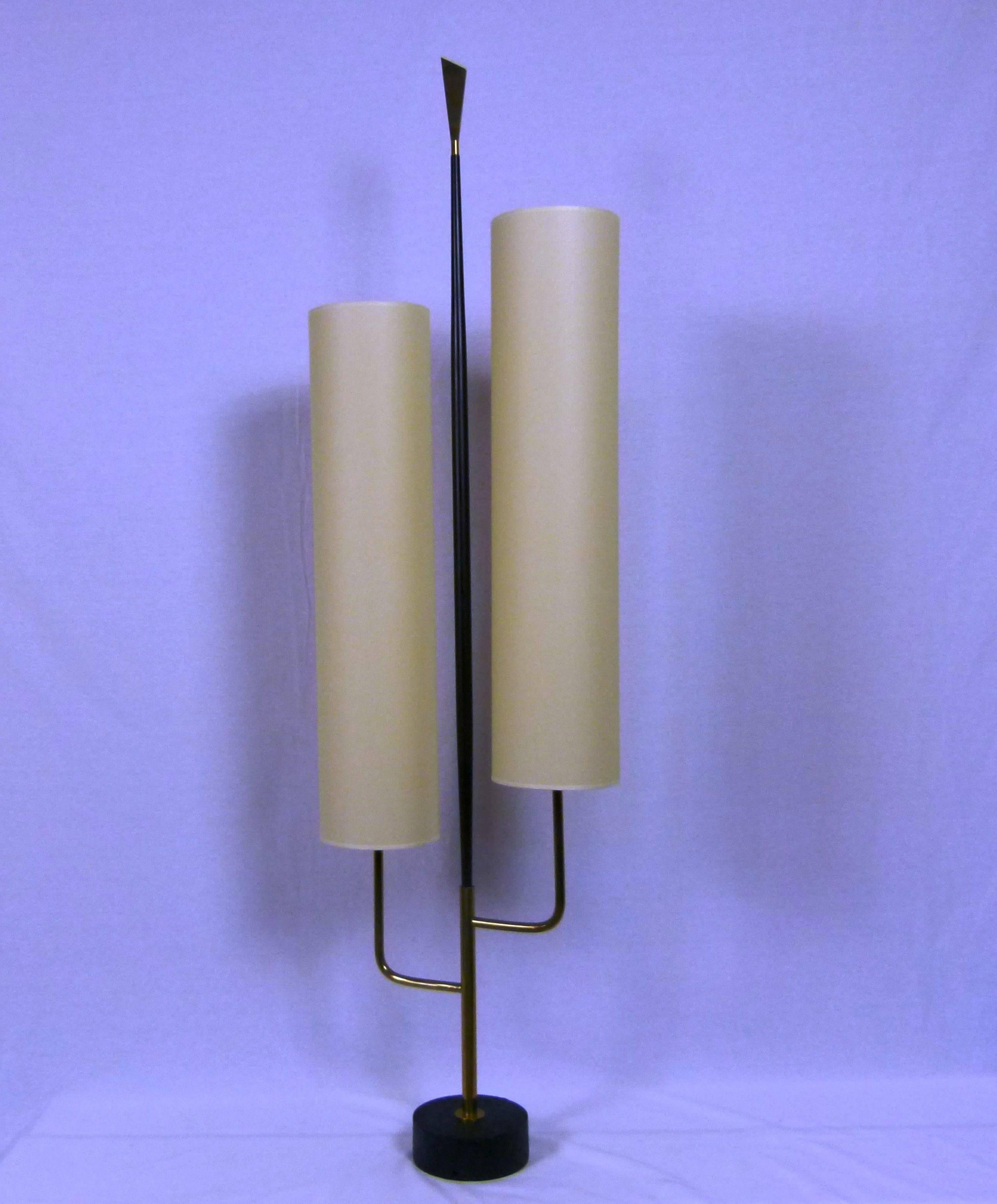 1950s Double Floor Lamp by Maison Lunel 1