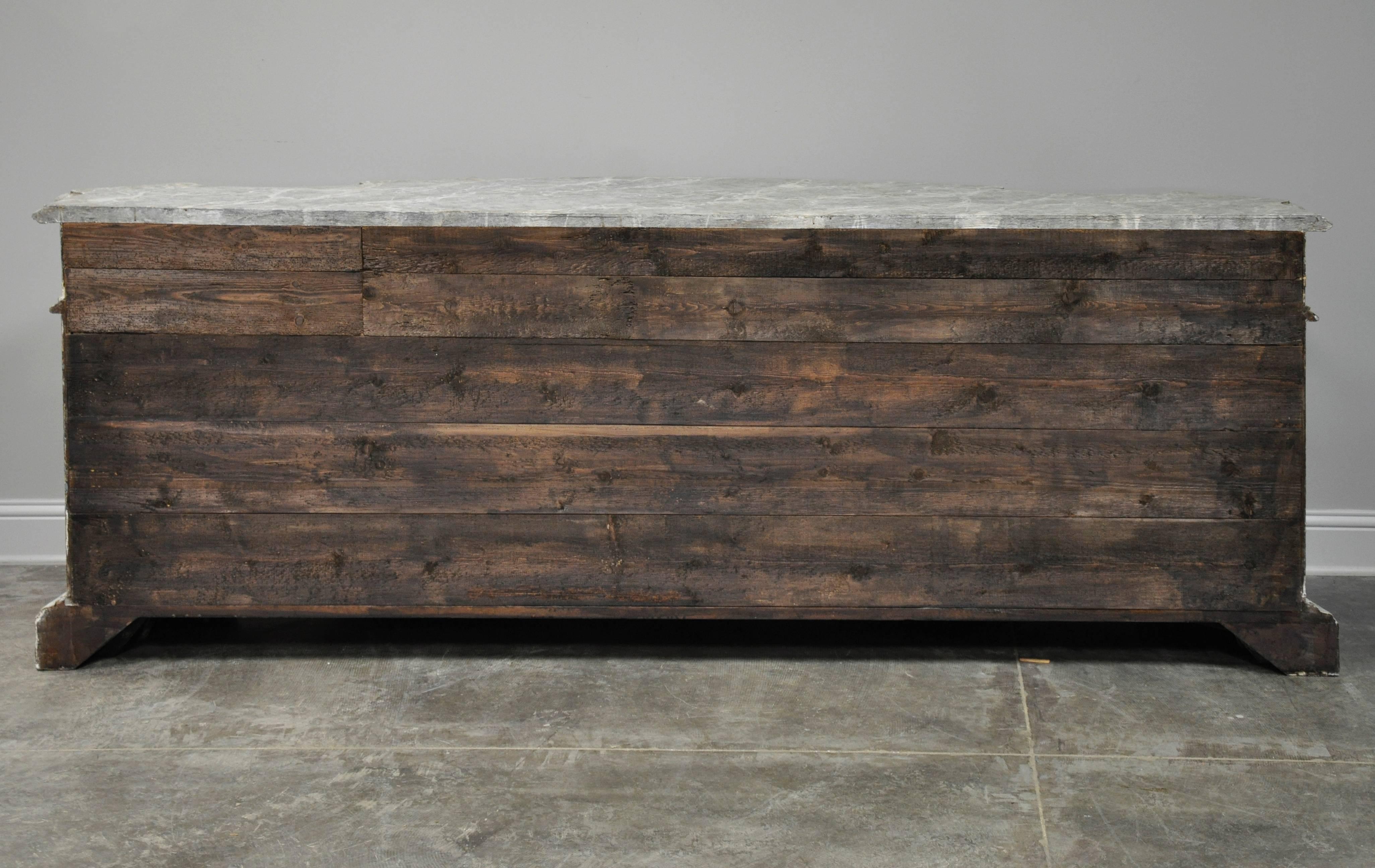 Wood Large Painted Italian Baroque Style Credenza For Sale