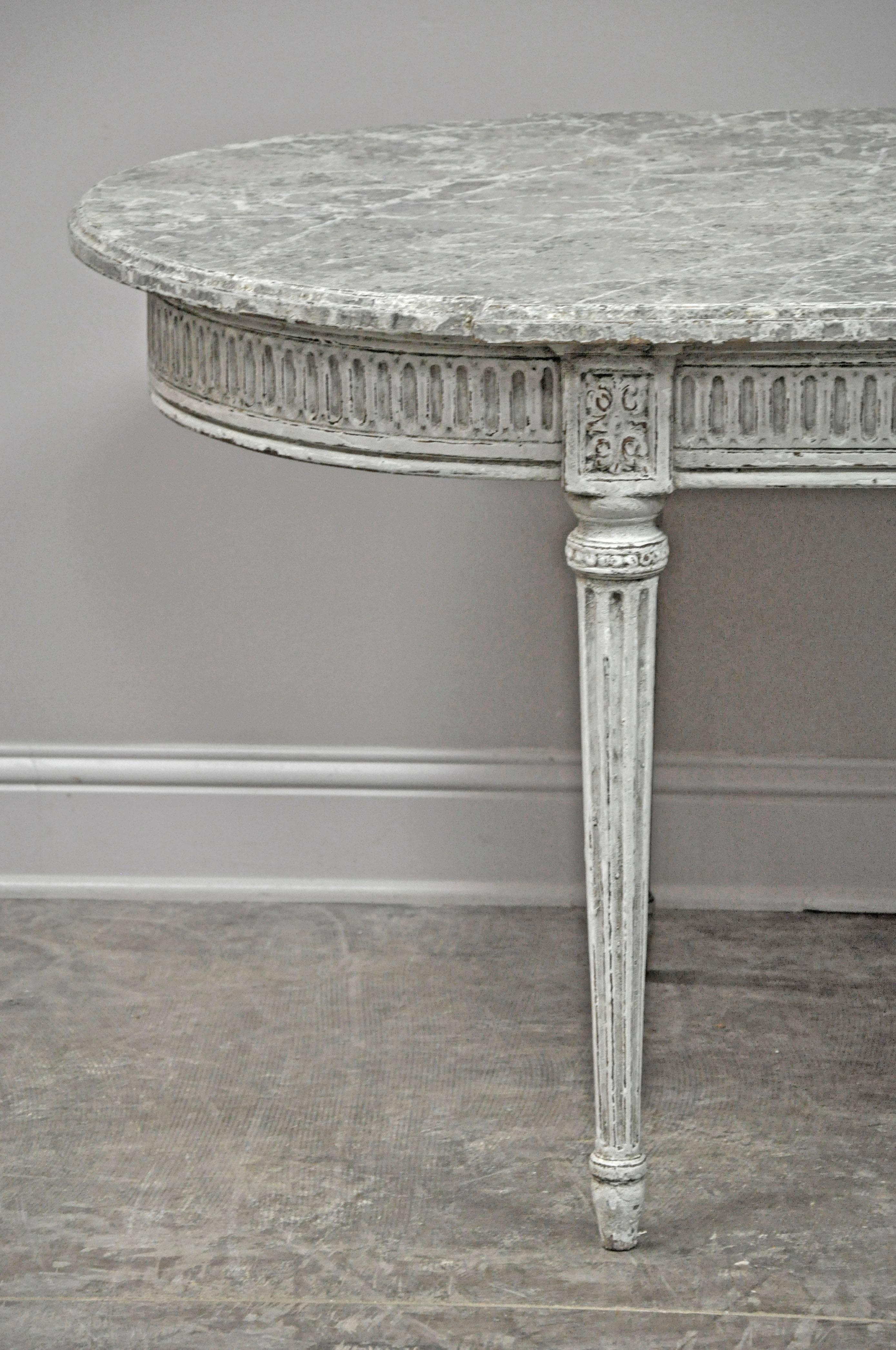 French Painted Louis XVI Style Dining Table For Sale