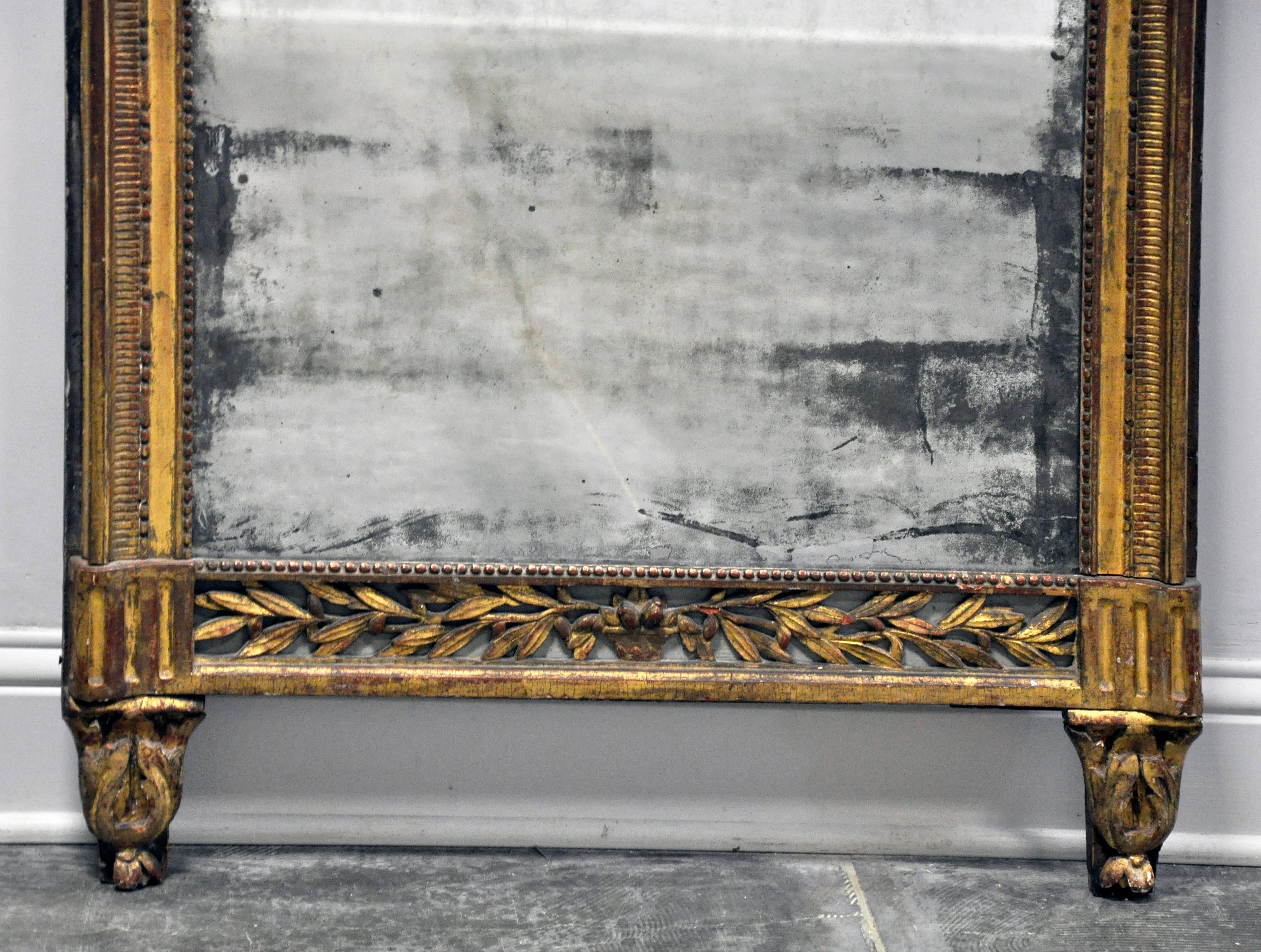 French Early 19th Century Period Empire Mirror with Original Mirror
