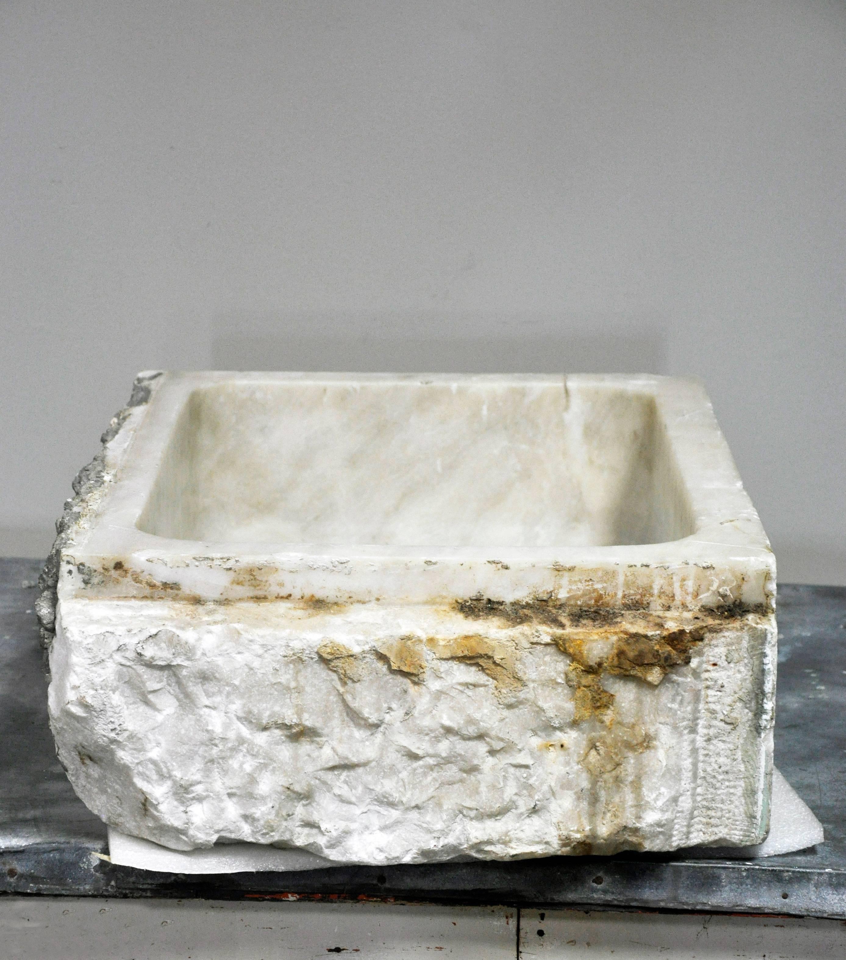 20th Century Vintage French Marble Sink Basin