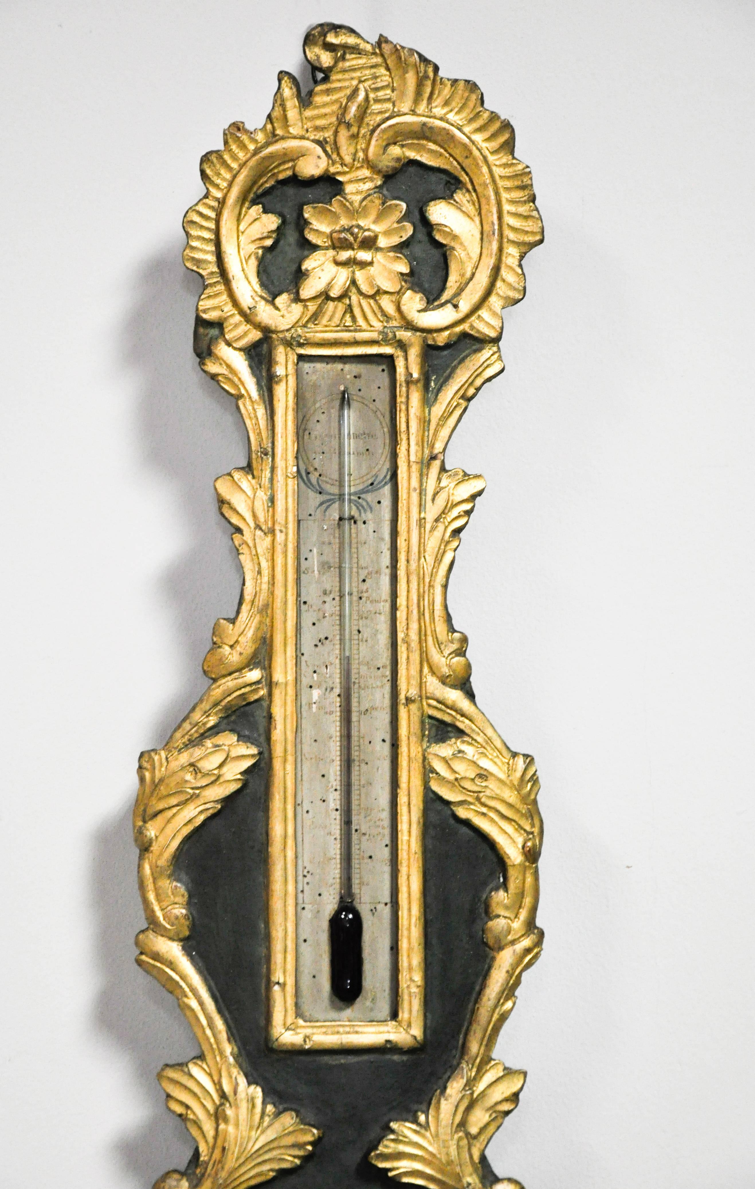 Gilt 18th Century French Barometer For Sale