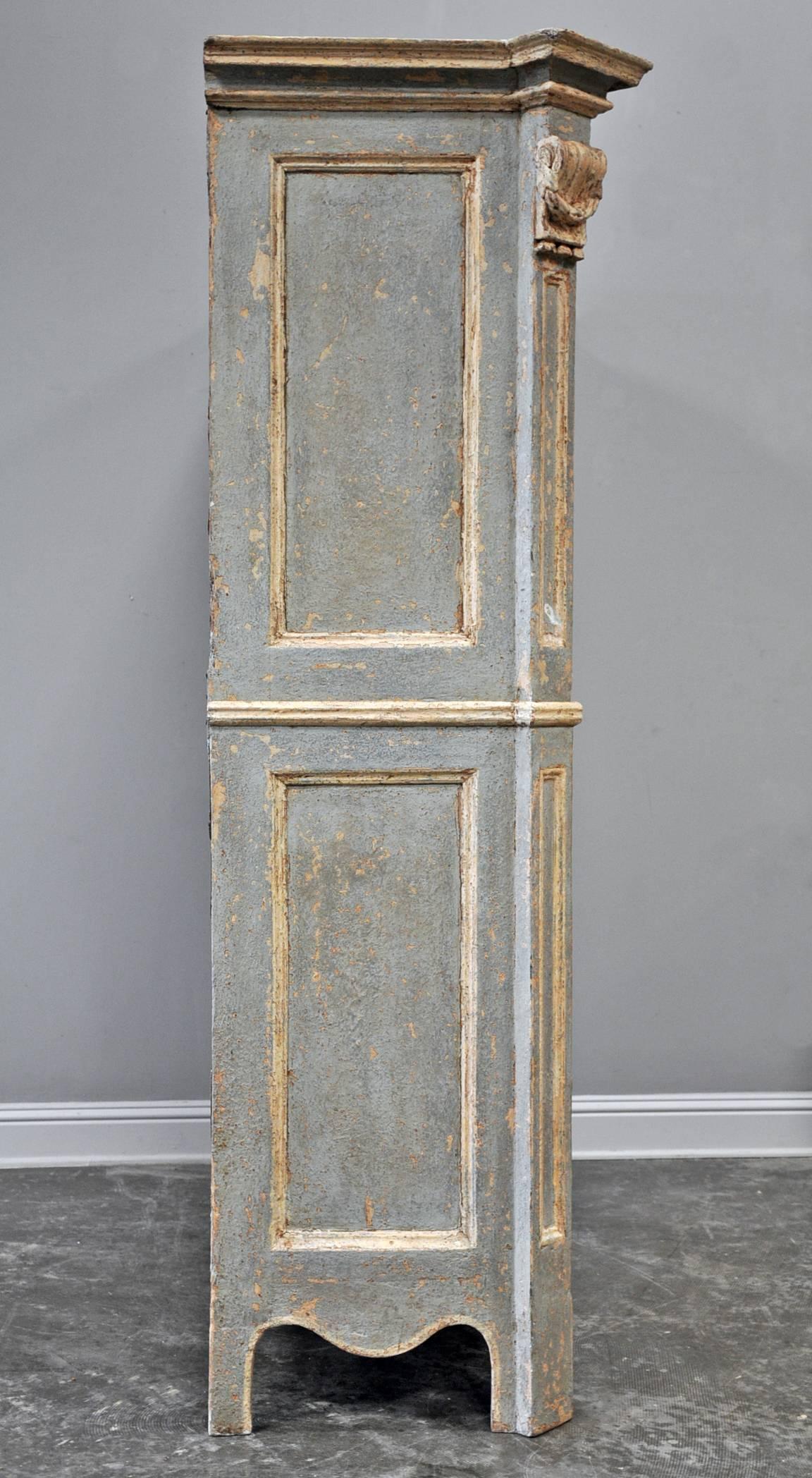 Painted Italian Armoire or Vitrine In Good Condition In Houston, TX